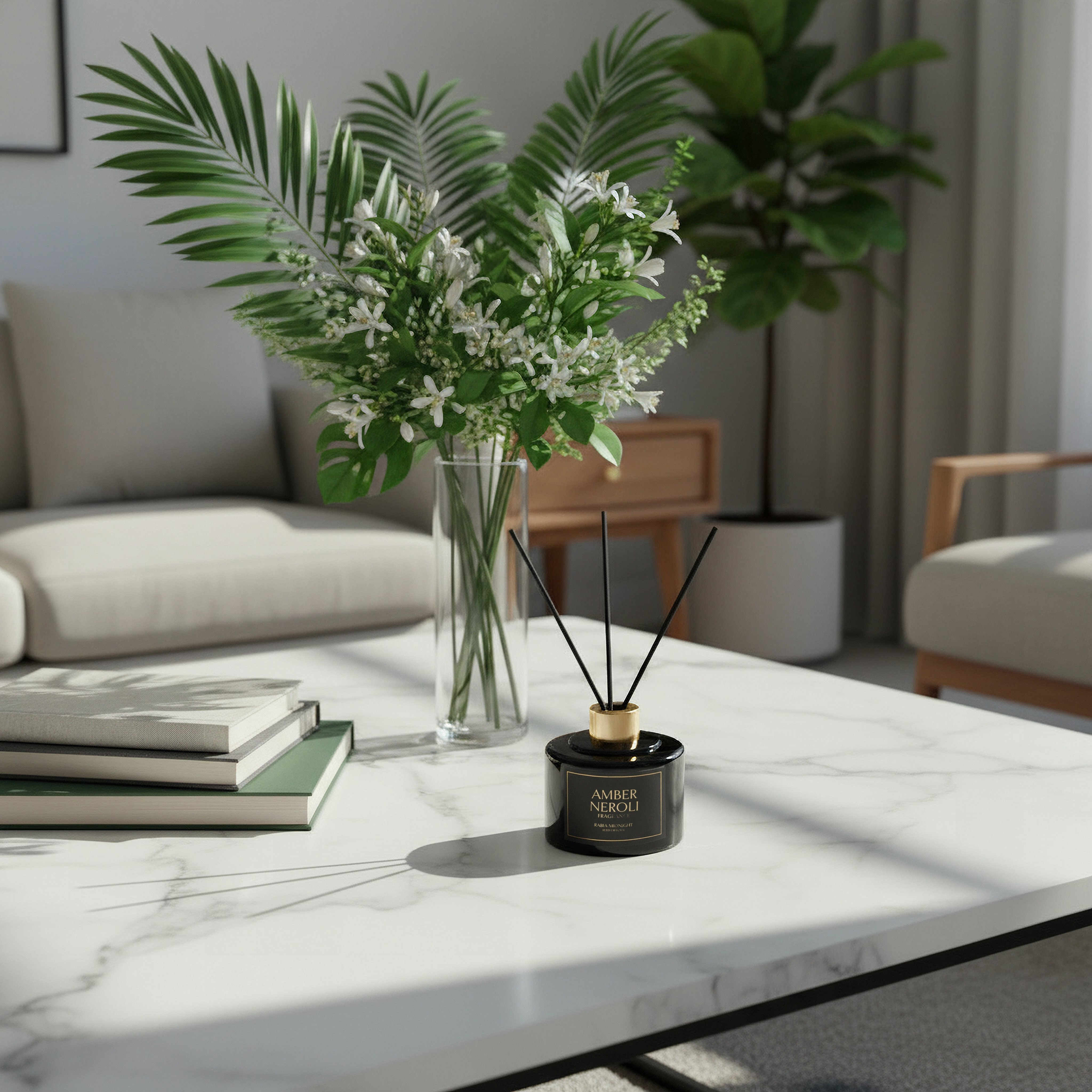 موزع عطور بالأعواد برائحة ميدنايت عنبر ونيرولي من ربيع - 200 مل-hbxbedroom-homefragrance-diffusers-image-3