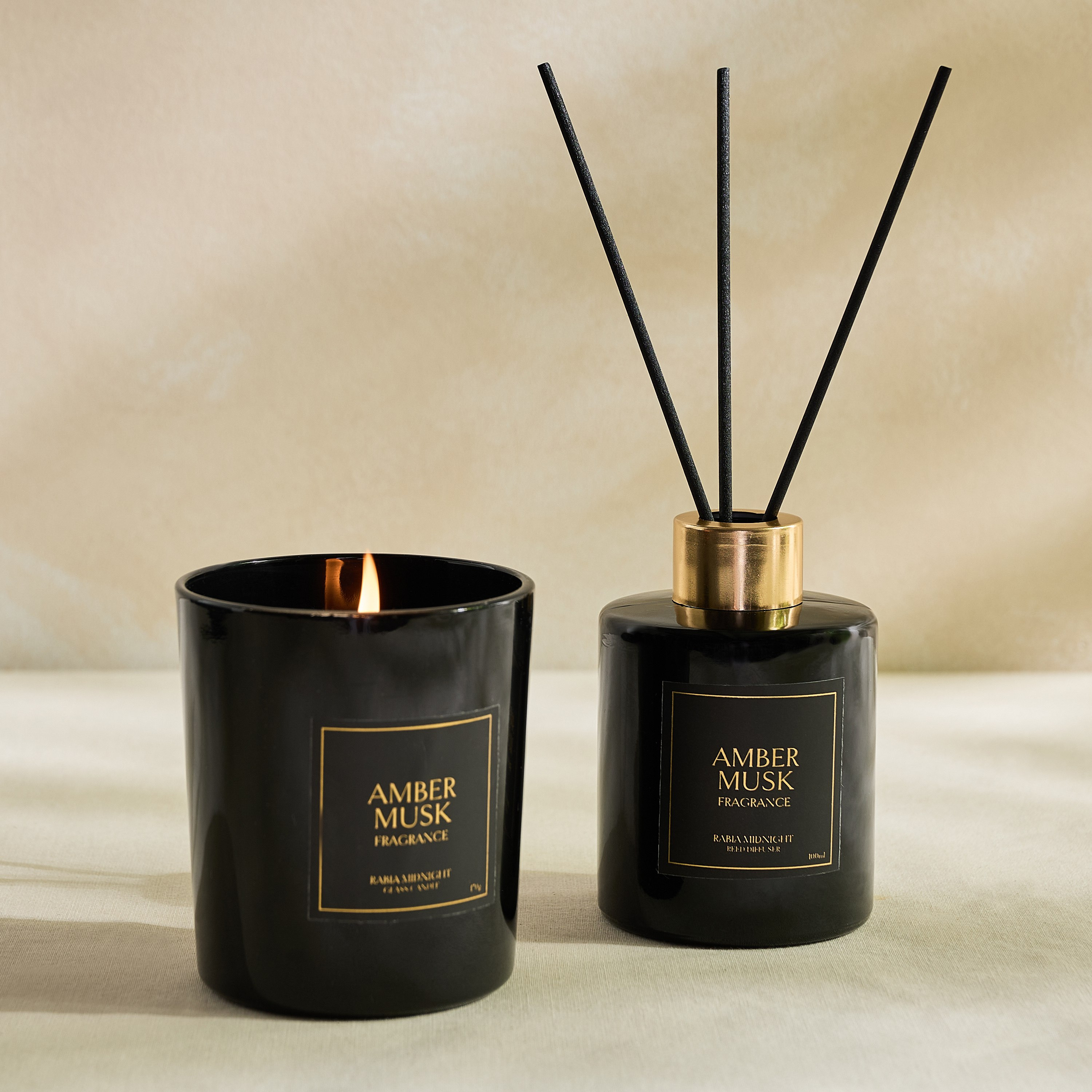 Rabia Midnight Amber Musk Candle and Reed Diffuser Gift Set-hbxbedroom-homefragrance-diffusers-image-1