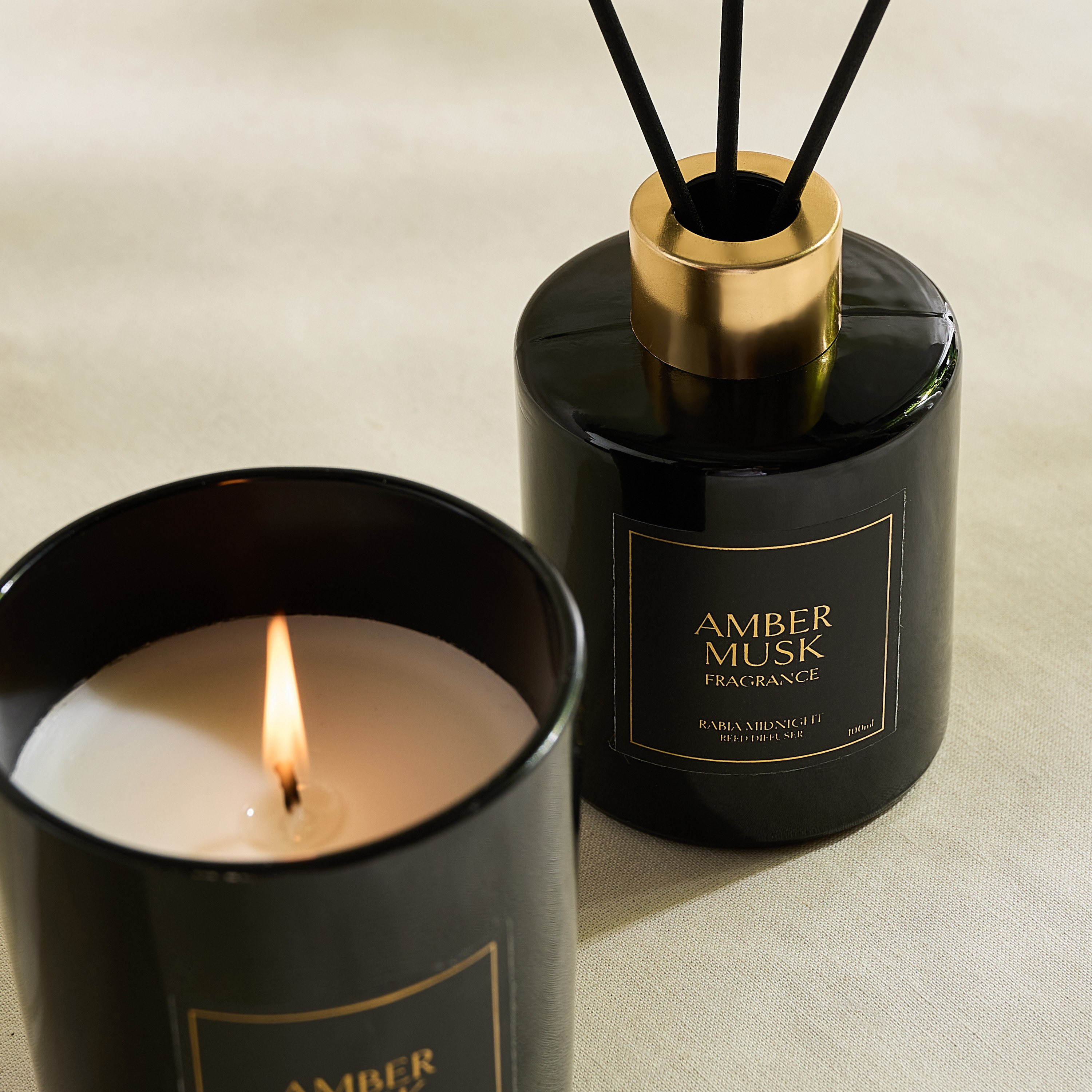 Rabia Midnight Amber Musk Candle and Reed Diffuser Gift Set-hbxbedroom-homefragrance-diffusers-image-4