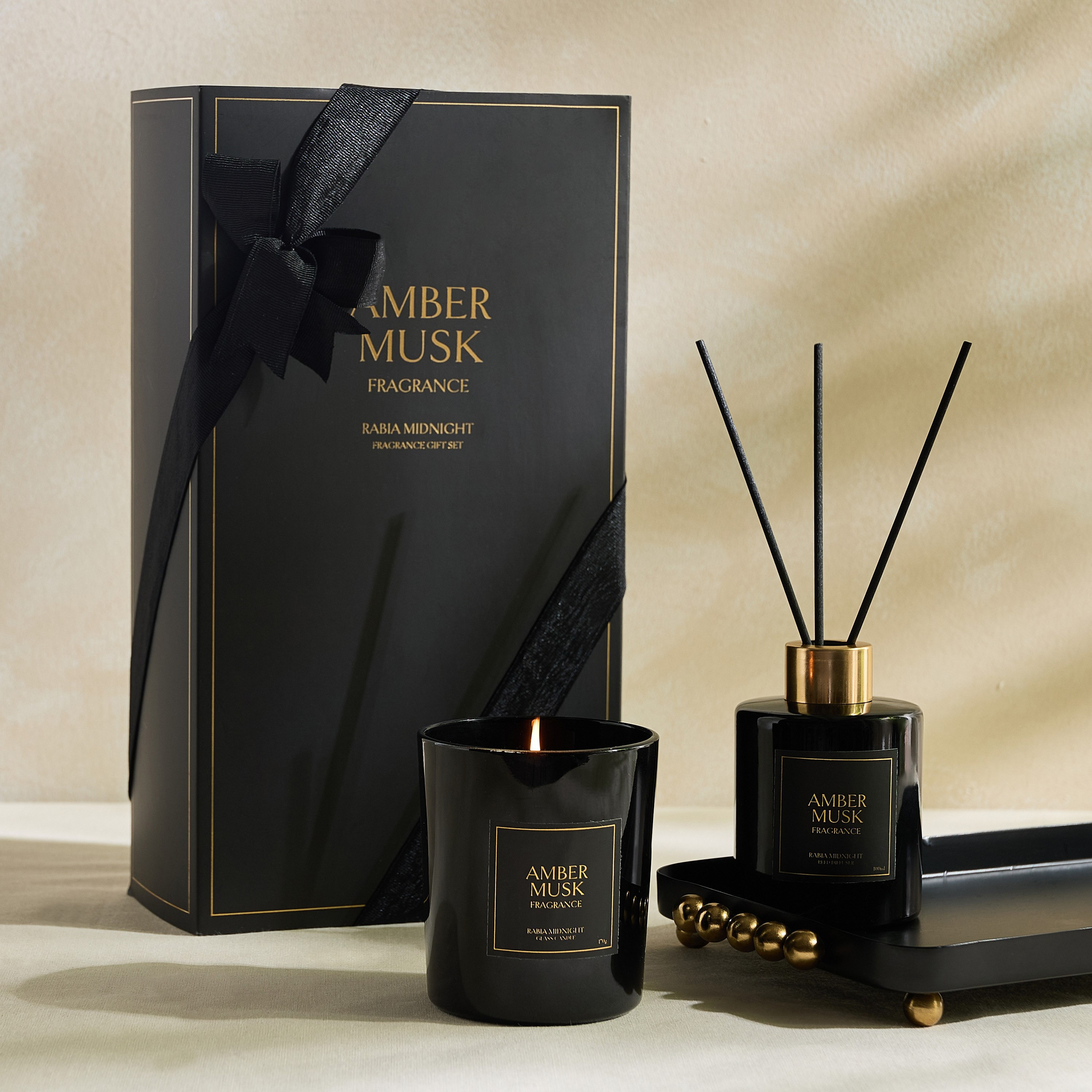 Rabia Midnight Amber Musk Candle and Reed Diffuser Gift Set-hbxbedroom-homefragrance-diffusers-image-5