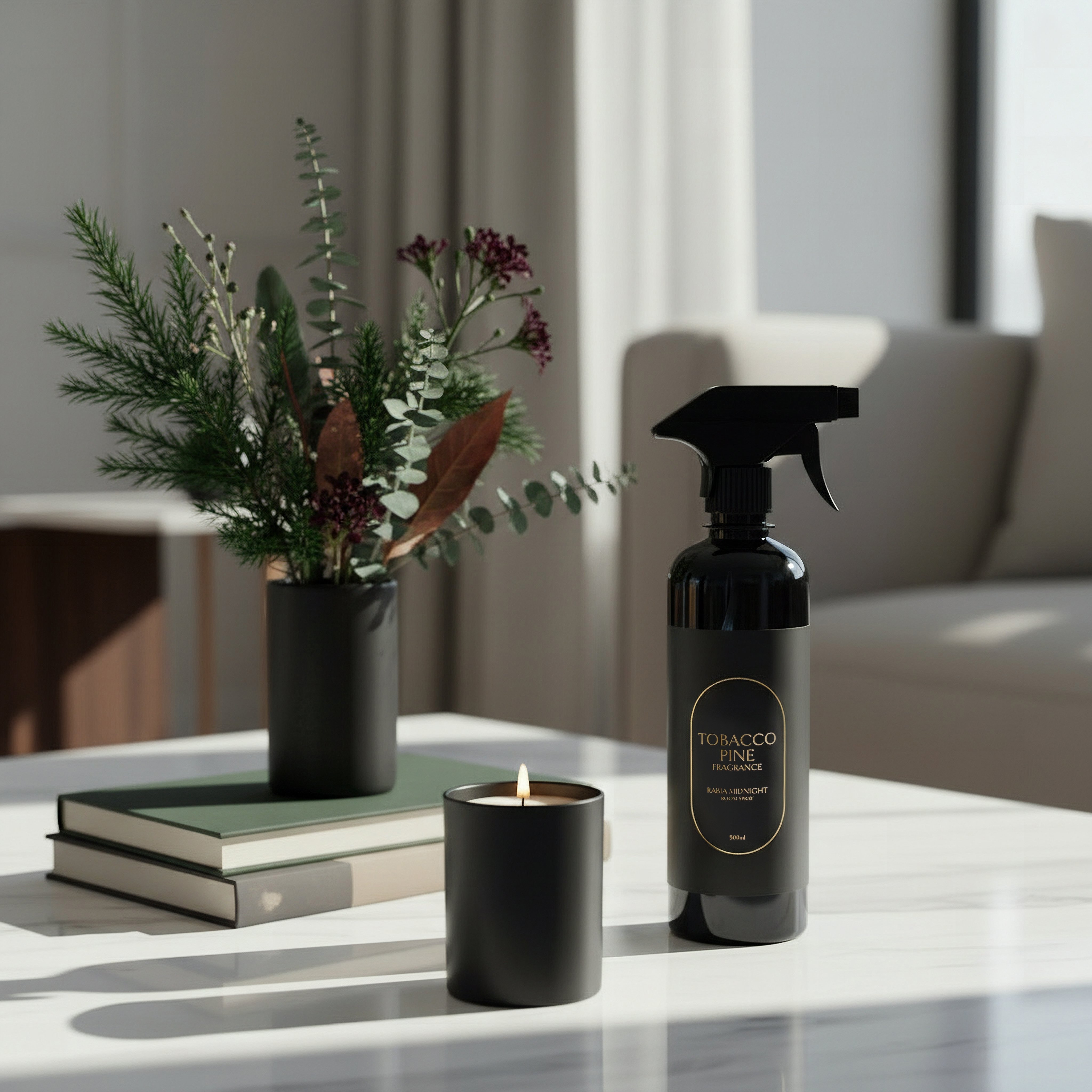 Rabia Midnight Tobacco Pine Room Spray - 500 ml-hbxdecorandfurnishings-homefragrance-roomfreshnersandaromamist-image-3