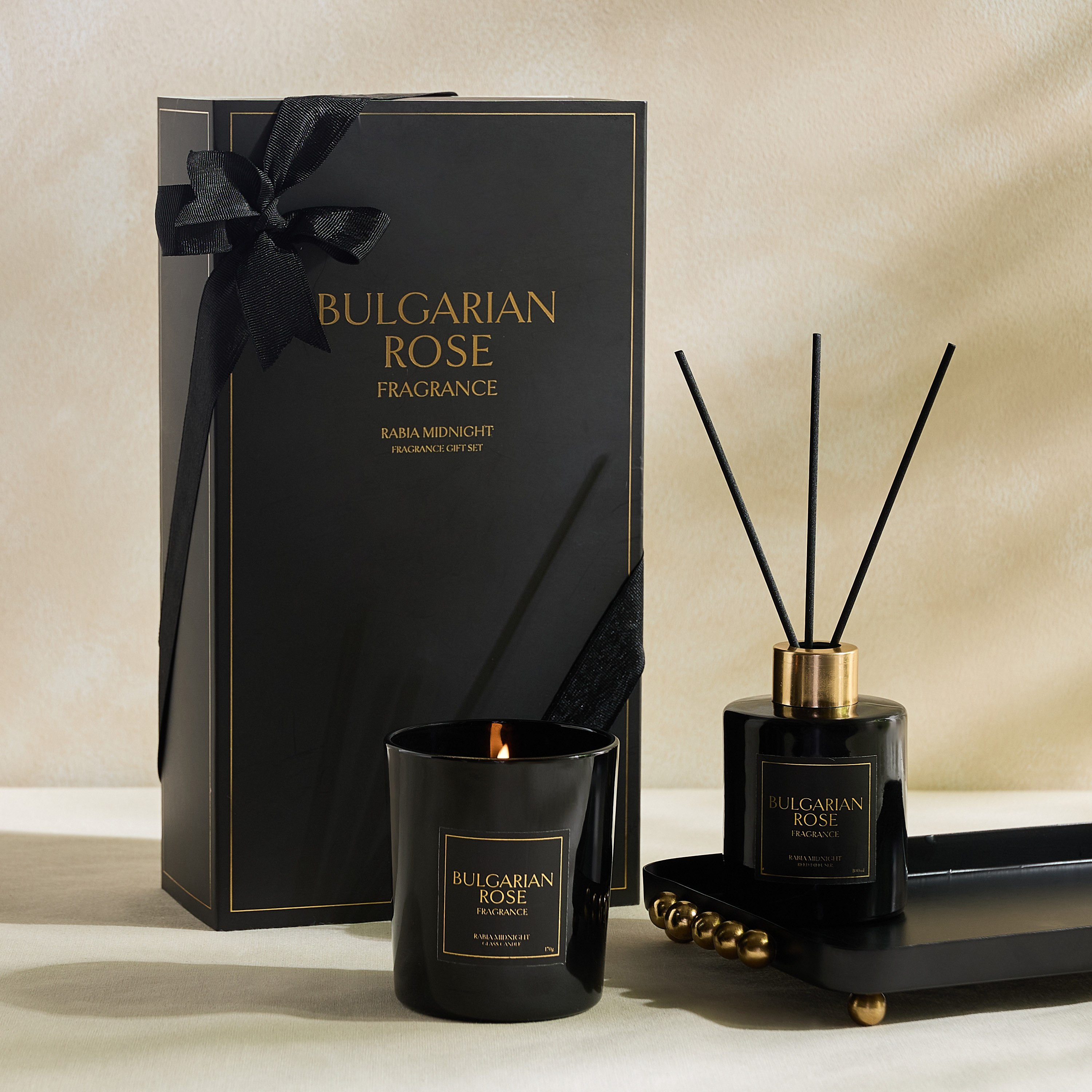 Rabia Midnight Bulgarian Rose Candle and Reed Diffuser Gift Set-hbxbedroom-homefragrance-diffusers-image-5