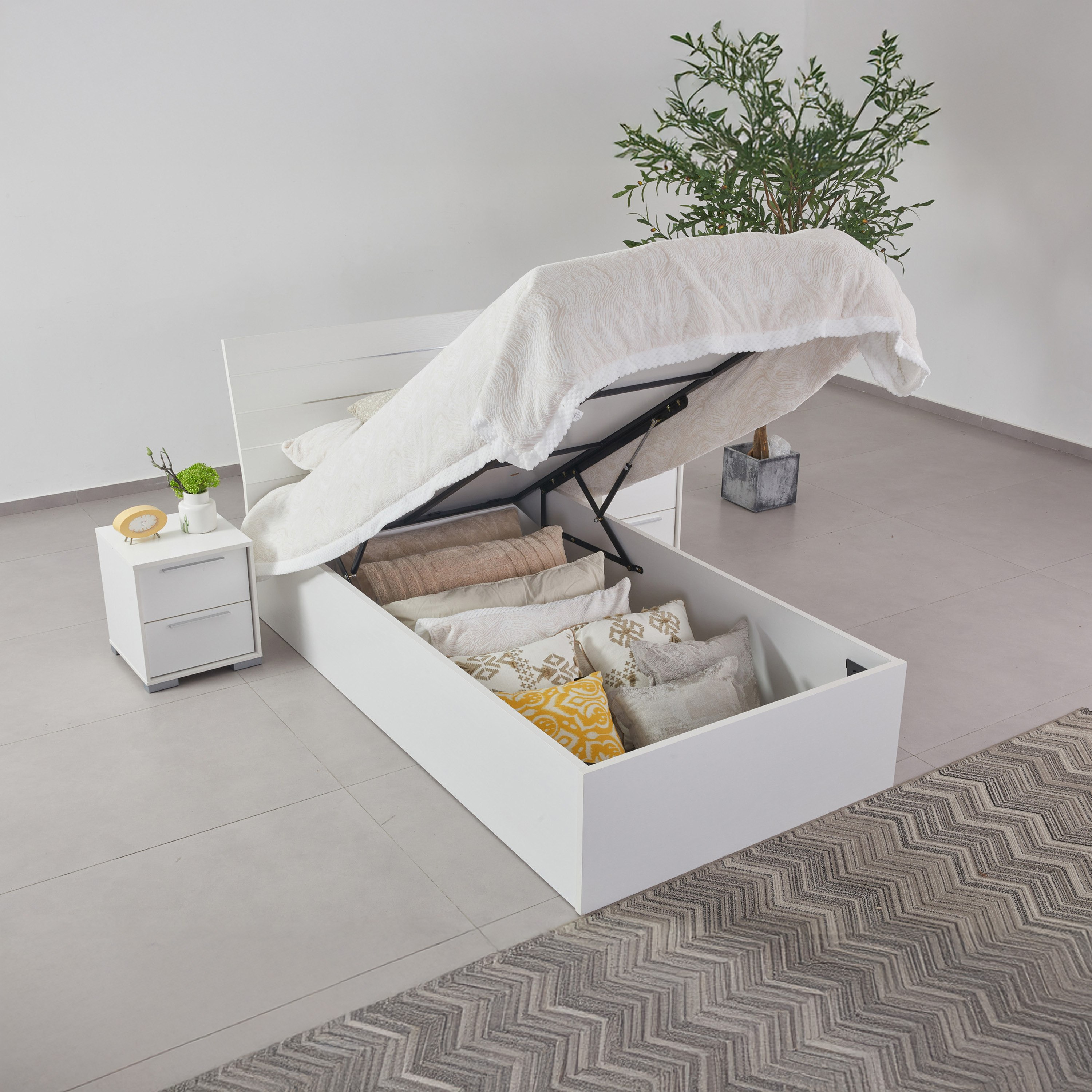 Frankfurt Hydraulic Storage Single Bed - 100x200 cm-hbxfurniture-bedsandbedsets-beds-single-image-2