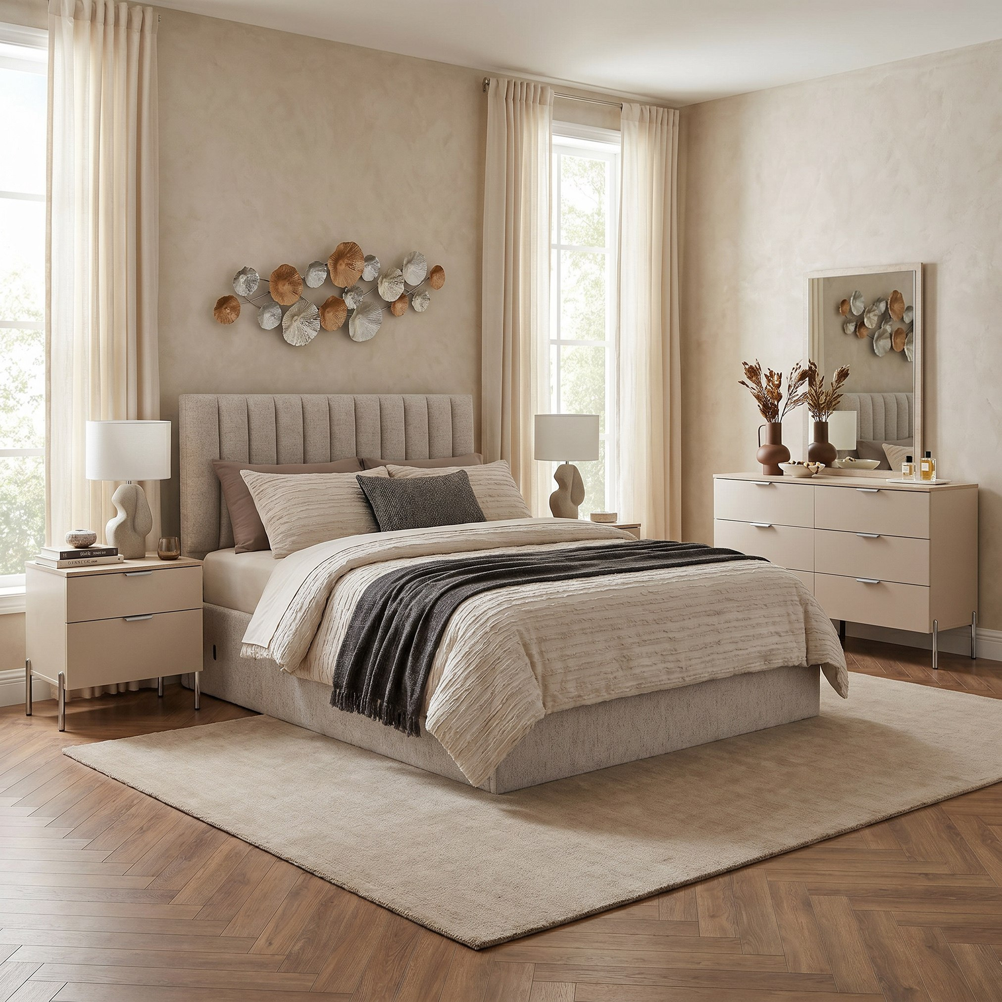 طقم غرفة نوم كينج 5 قطع بتخزين هيدروليك وتنجيد ذكي من تيفيرينا - 180×200 سم-hbxbedroom-bedsandbedsets-bedroomsets-king-image-1