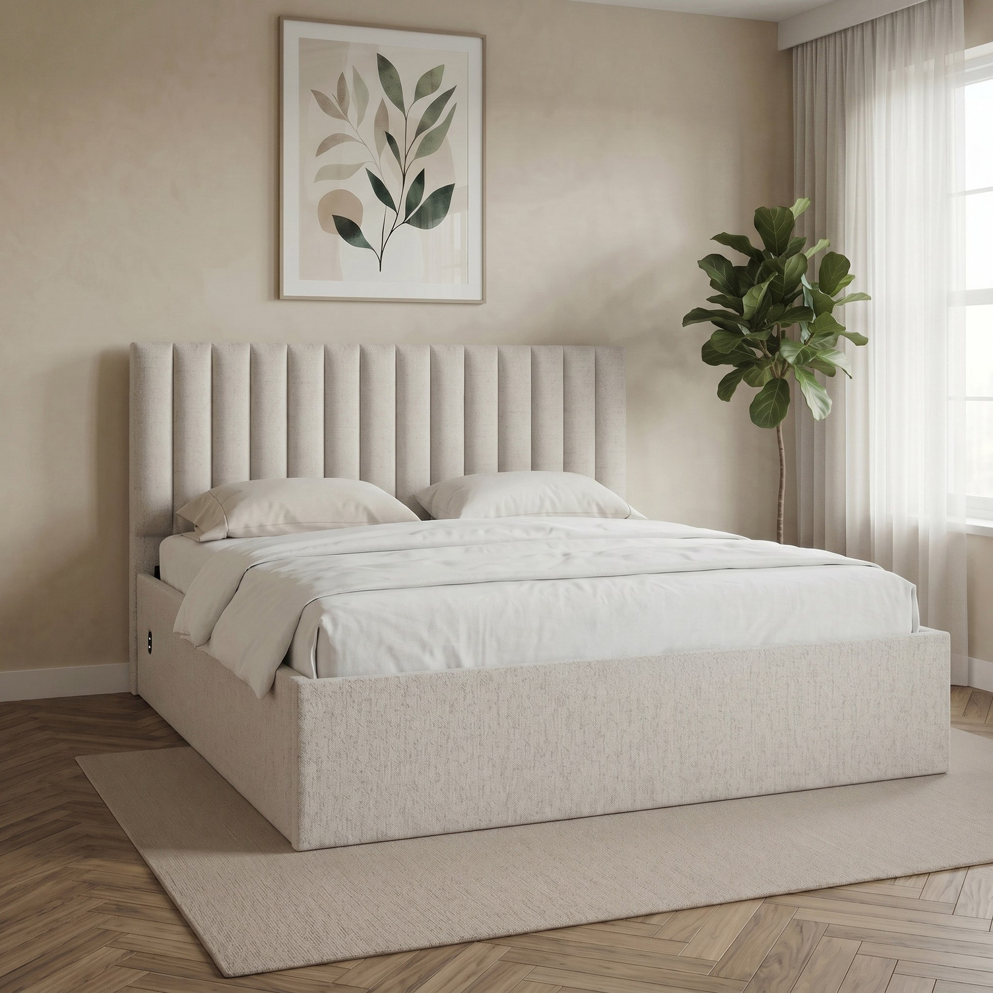 طقم غرفة نوم كينج 5 قطع بتخزين هيدروليك وتنجيد ذكي من تيفيرينا - 180×200 سم-hbxbedroom-bedsandbedsets-bedroomsets-king-image-2