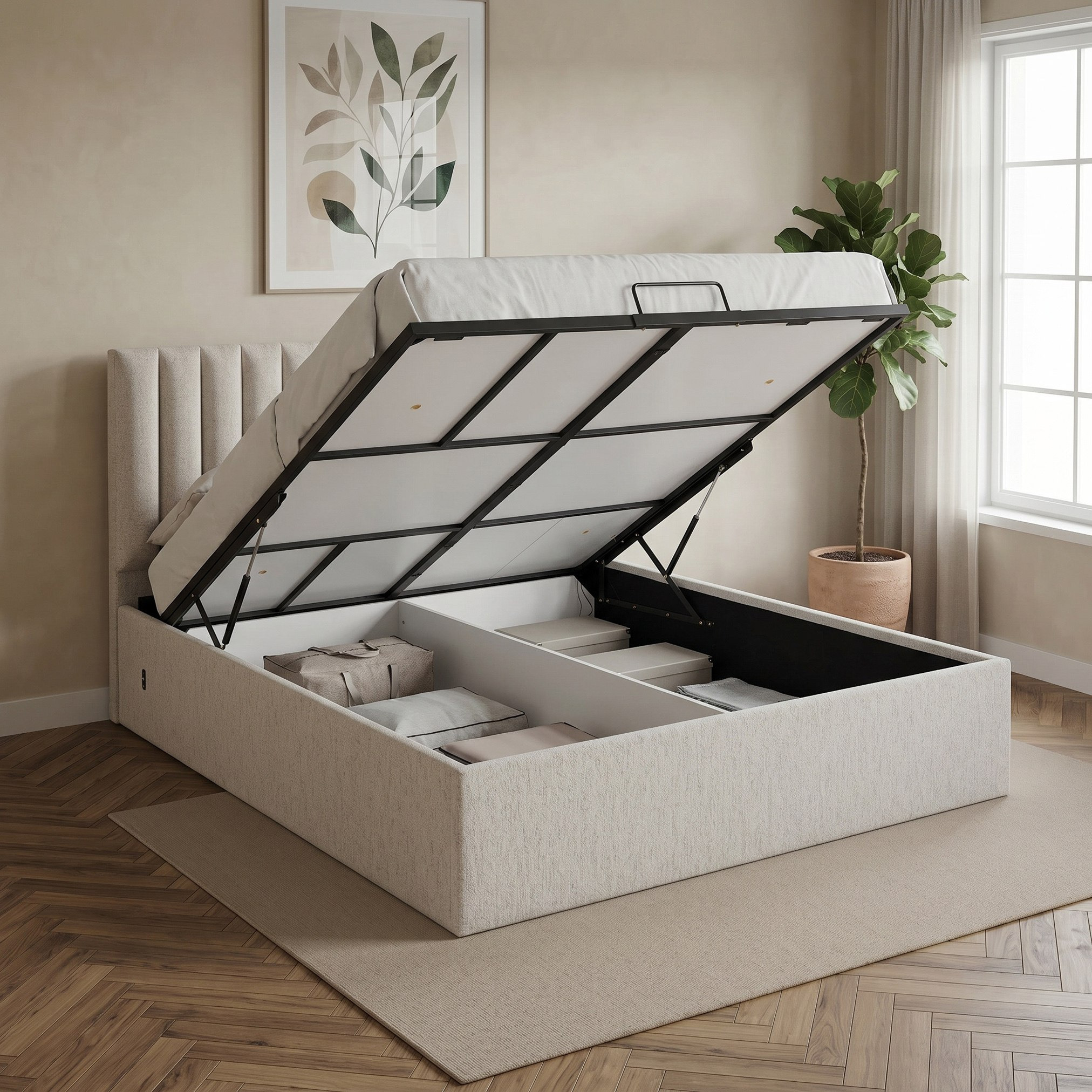 طقم غرفة نوم كينج 5 قطع بتخزين هيدروليك وتنجيد ذكي من تيفيرينا - 180×200 سم-hbxbedroom-bedsandbedsets-bedroomsets-king-image-6
