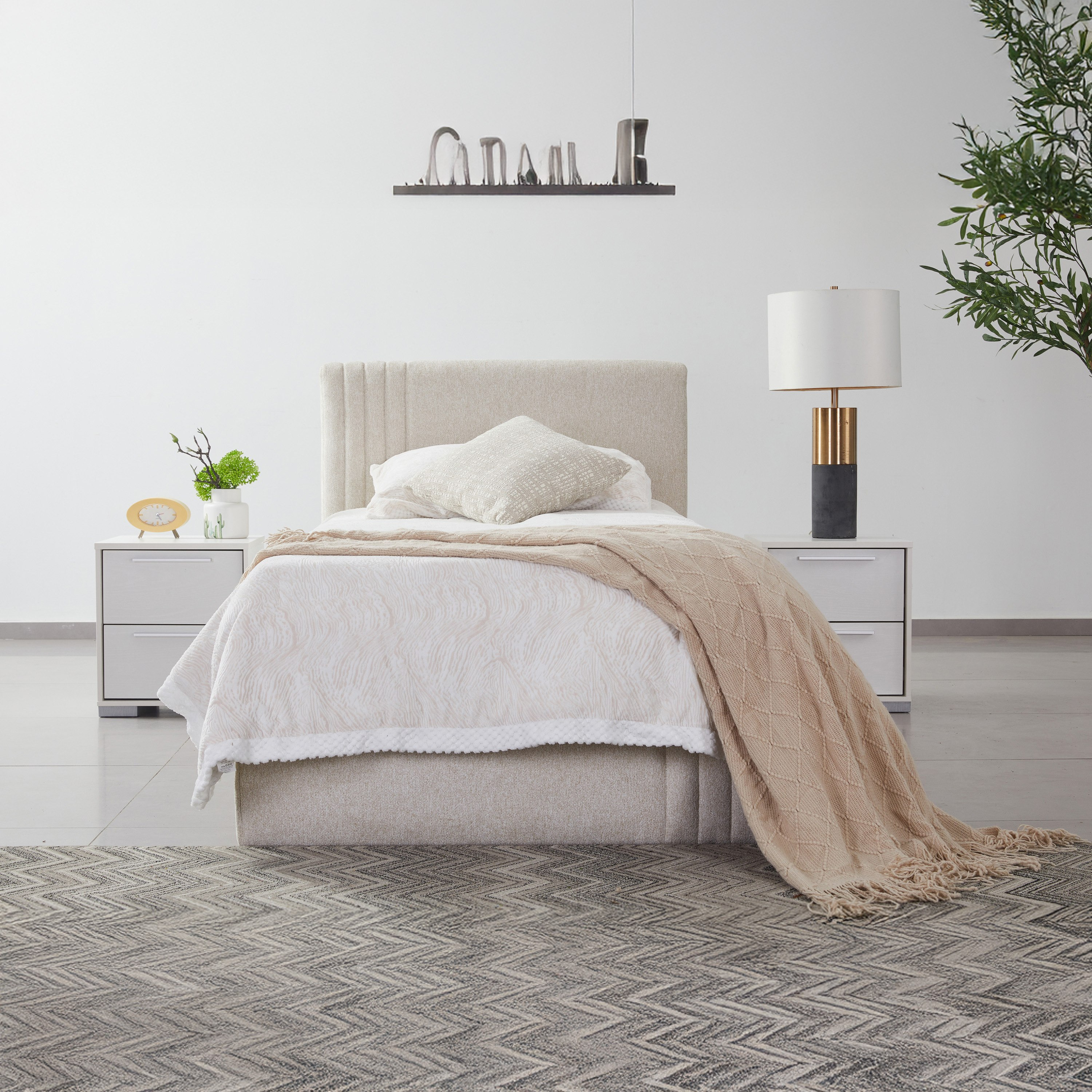 Frankfurt NXT Upholstered Hydraulic Storage Bed - 90x200 cm-hbxkidsandyouth-bedsandbedsets-beds-single-image-1