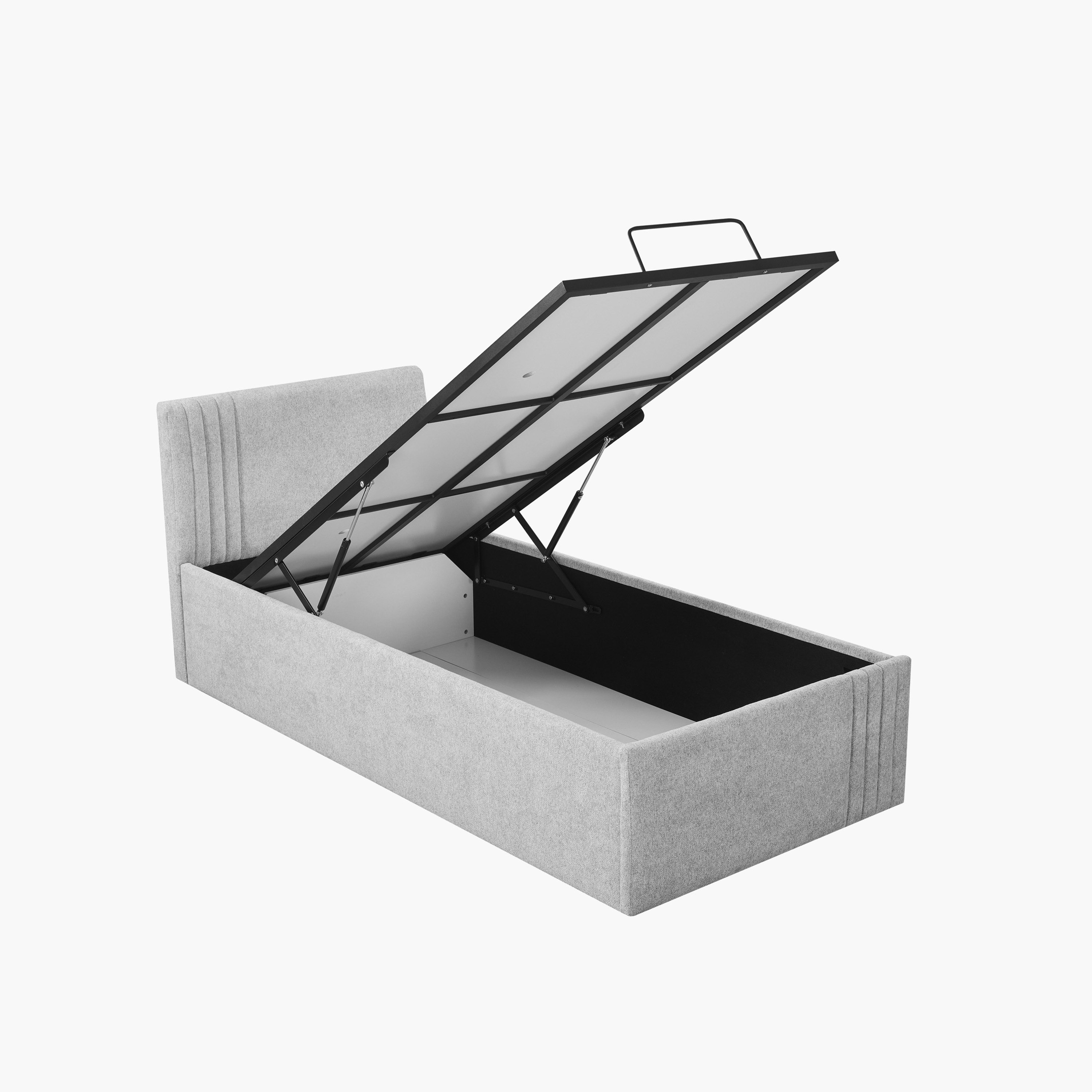 Frankfurt NXT Upholstered Hydraulic Storage Single Bed - 90x200 cm-hbxkidsandyouth-bedsandbedsets-beds-single-image-4