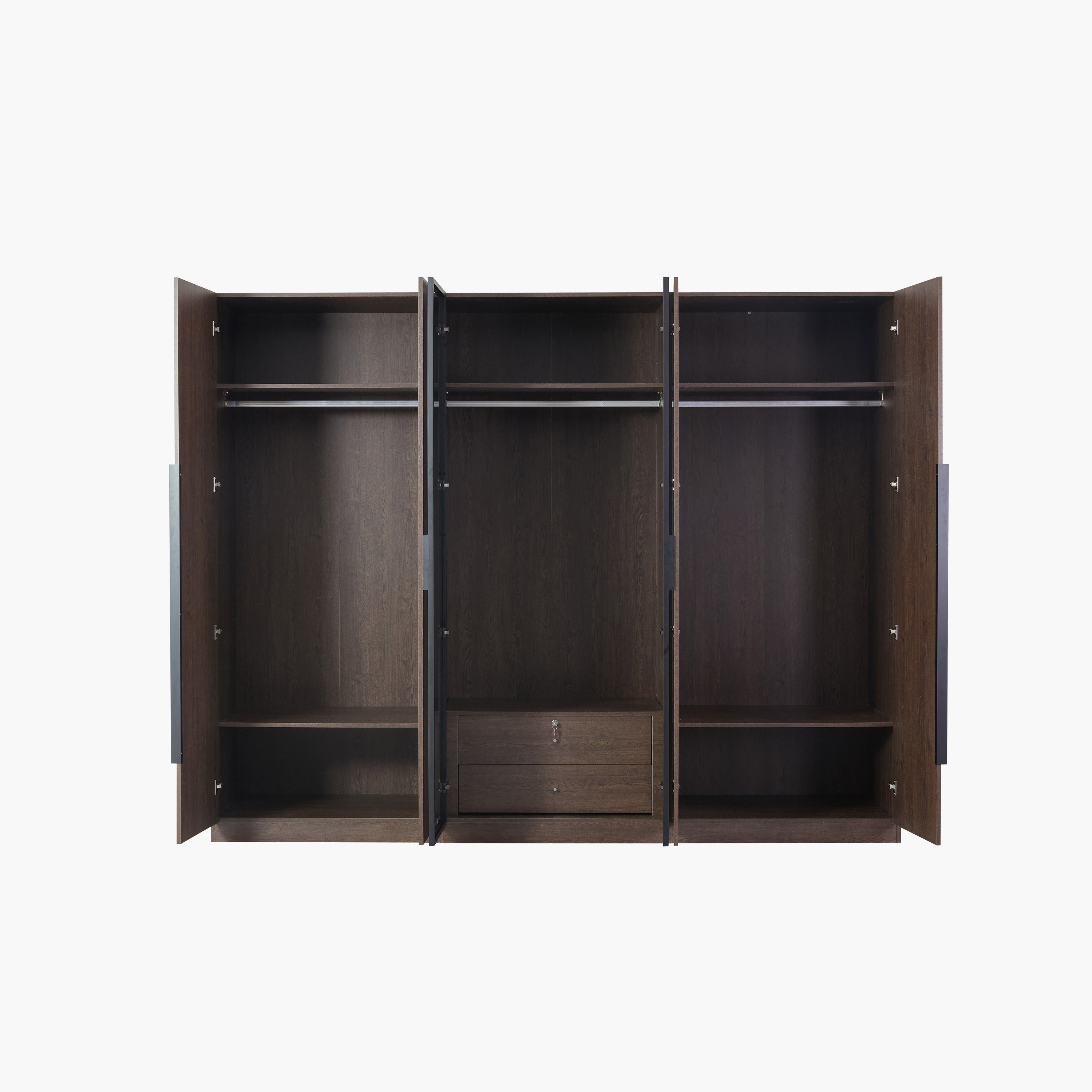 خزانة ملابس ذكية 6 أبواب بزجاج شفاف ودرجين من لومباردي-hbxfurniture-wardrobes-image-5