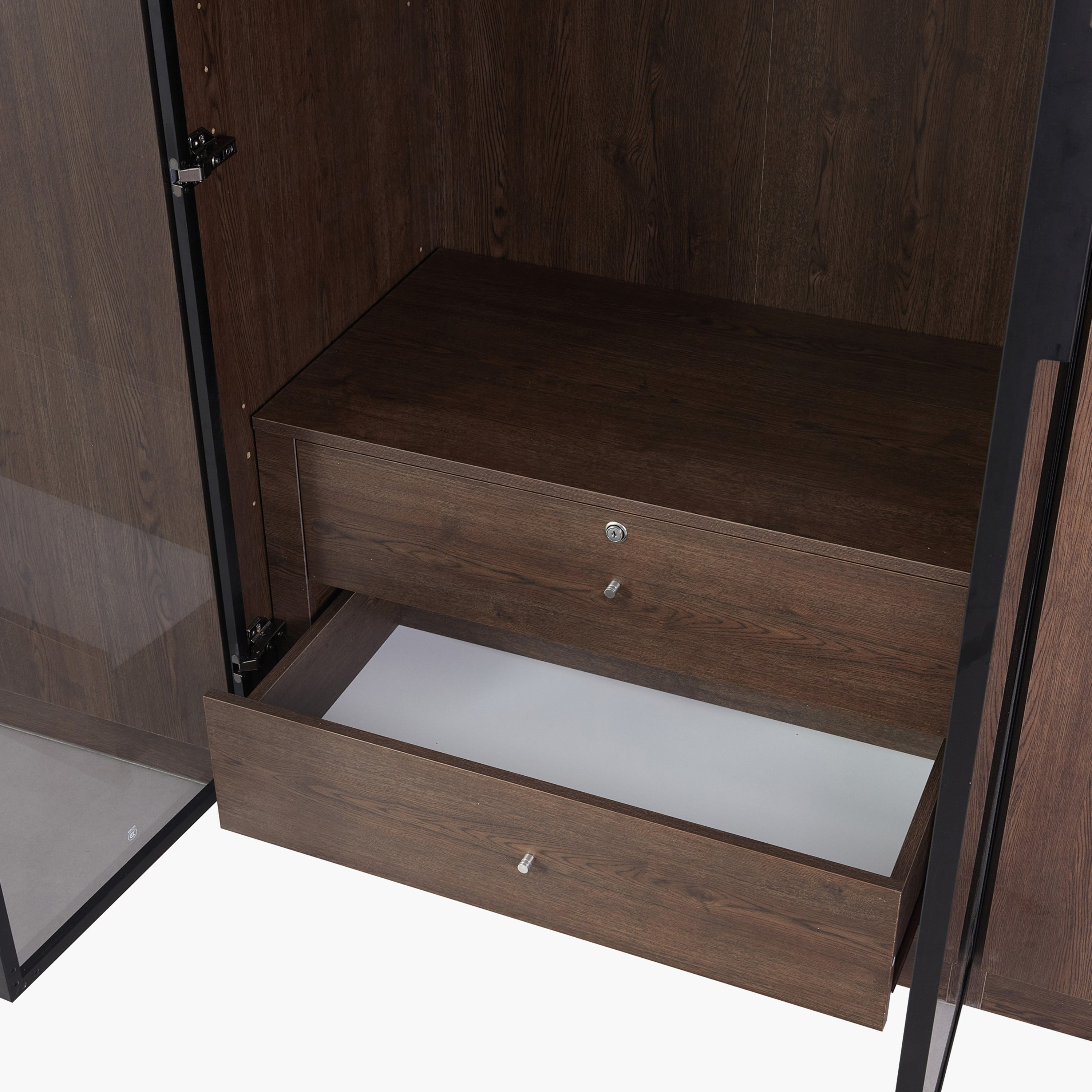 خزانة ملابس ذكية 6 أبواب بزجاج شفاف ودرجين من لومباردي-hbxfurniture-wardrobes-image-7