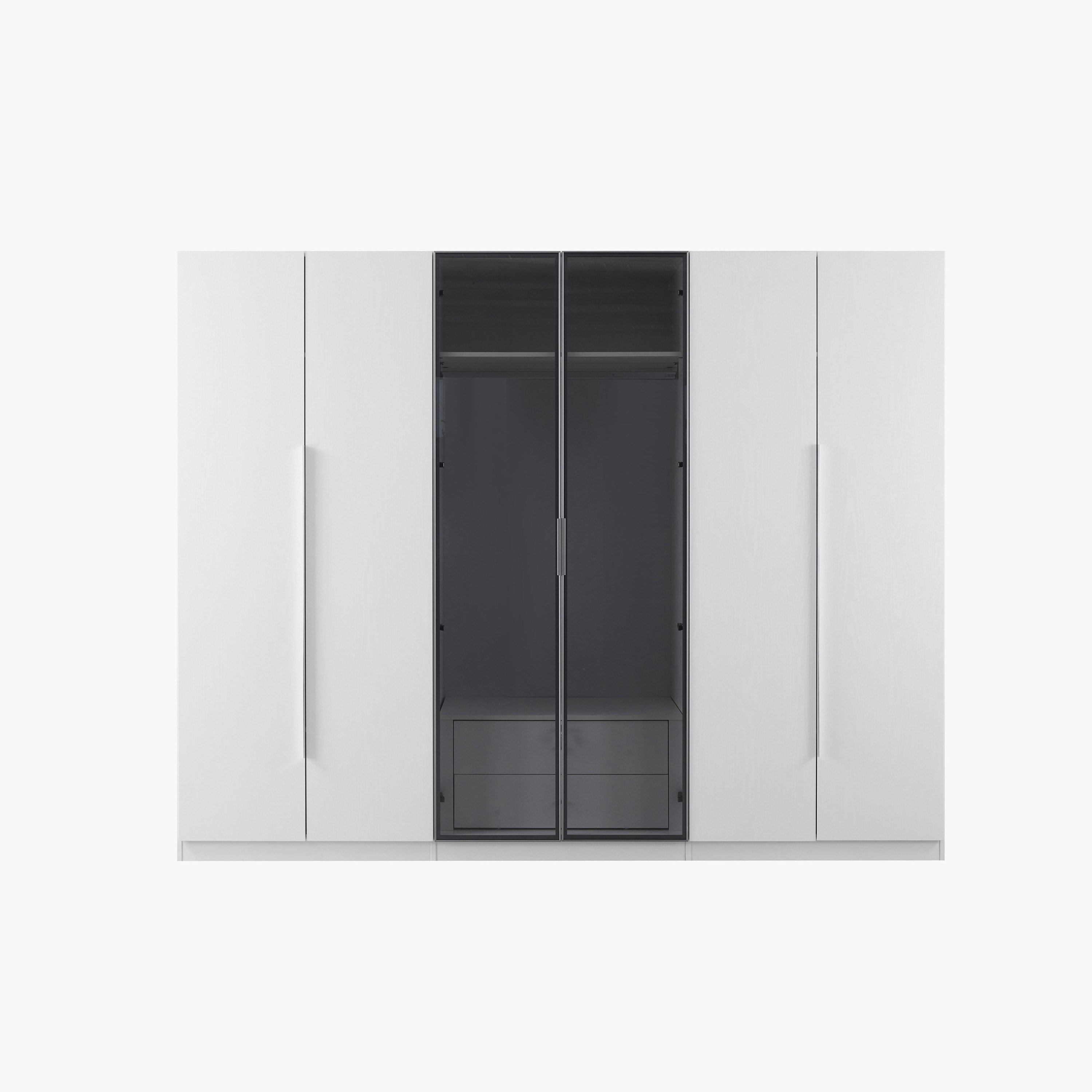 خزانة ملابس ذكية 6 أبواب بزجاج شفاف ودرجين من فرانكفورت-hbxfurniture-wardrobes-image-10
