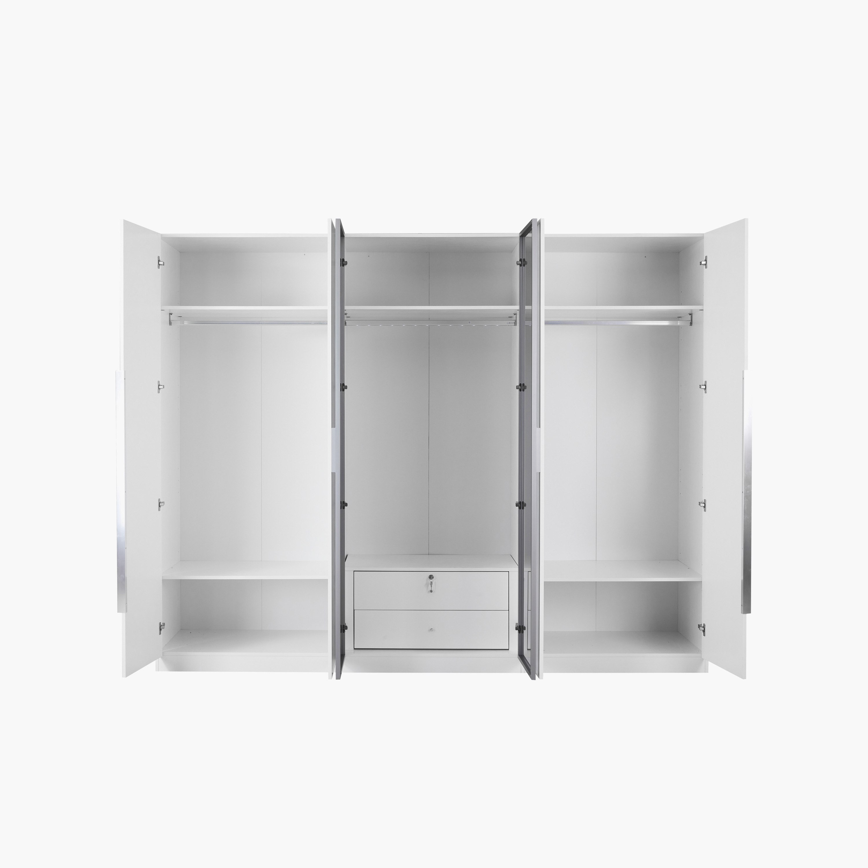 خزانة ملابس ذكية 6 أبواب بزجاج شفاف ودرجين من فرانكفورت-hbxfurniture-wardrobes-image-5