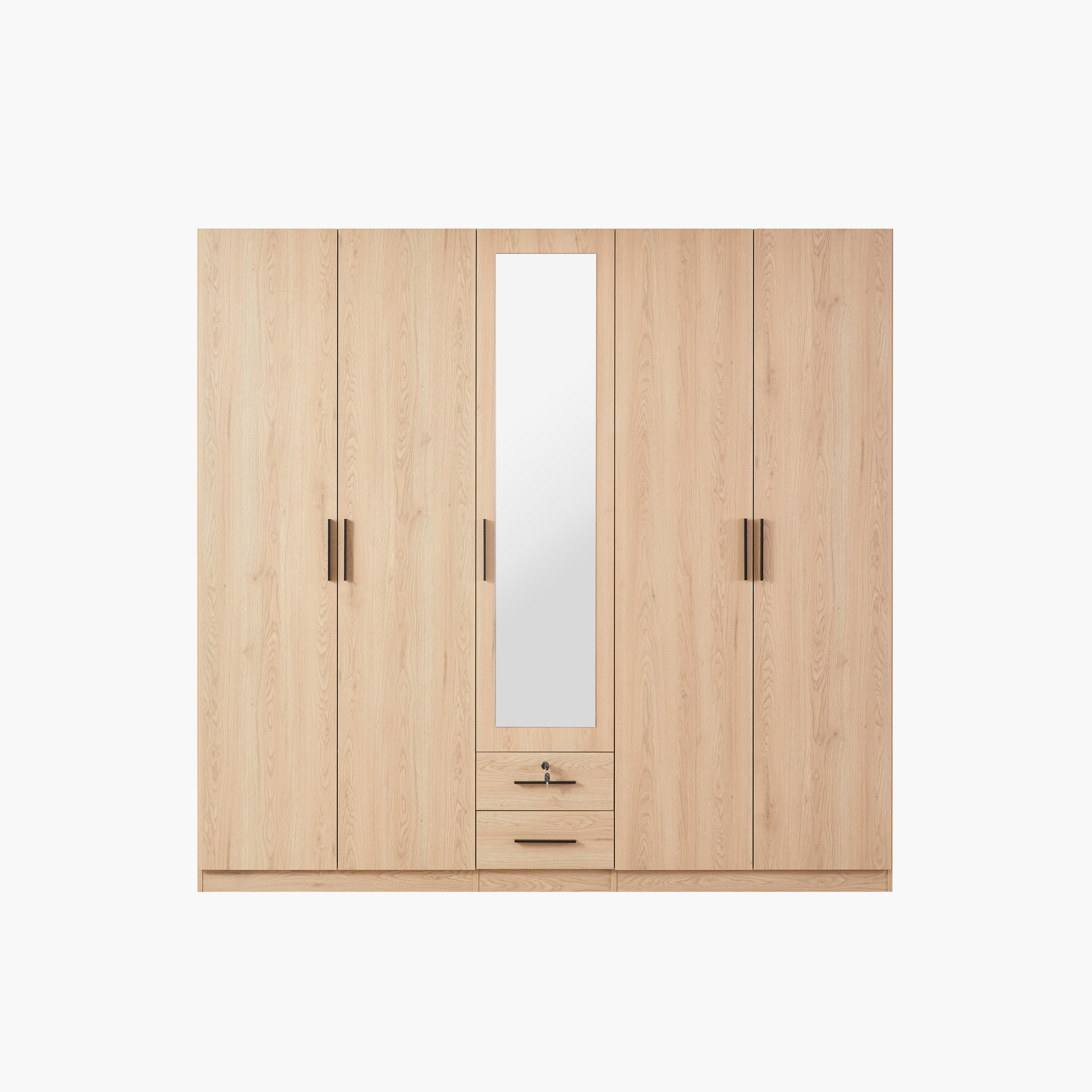 Movo Rivera 5 Door Wardrobe with 2 Drawers and Mirrors-hbxfurniture-wardrobes-image-7