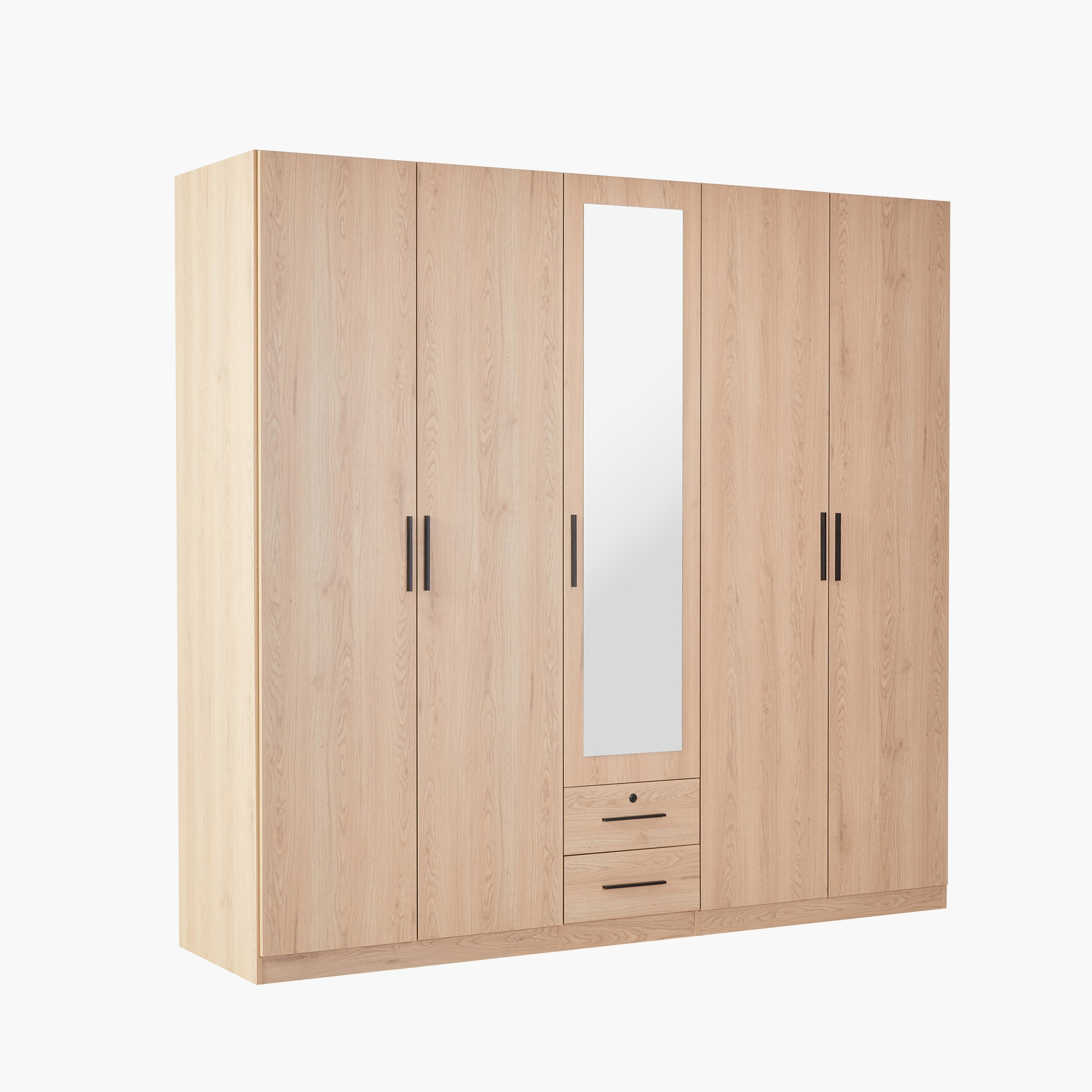 Movo Rivera 5 Door Wardrobe with 2 Drawers and Mirrors-hbxfurniture-wardrobes-image-8