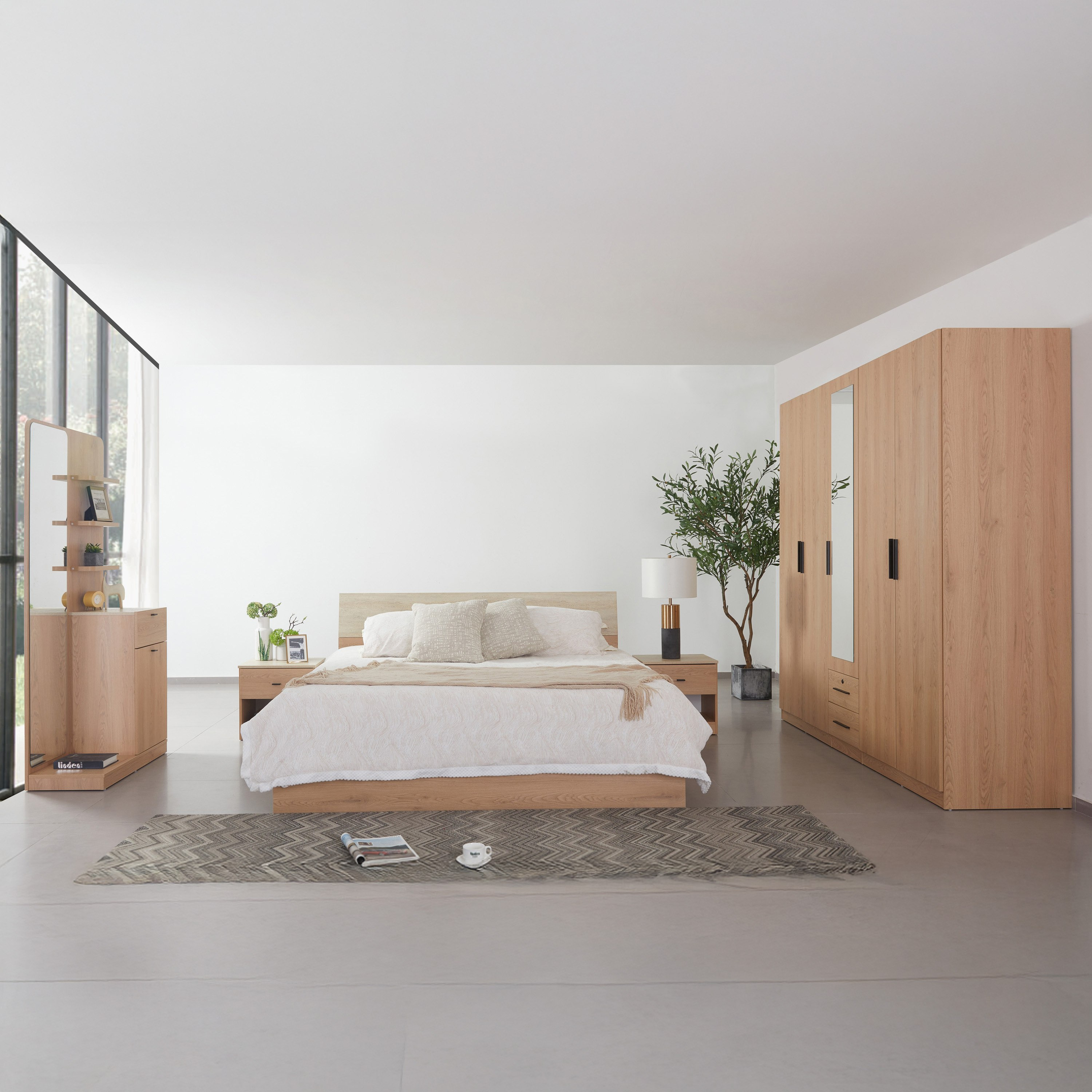 Movo Rivera 5 Door Wardrobe with 2 Drawers and Mirrors-hbxfurniture-wardrobes-image-9