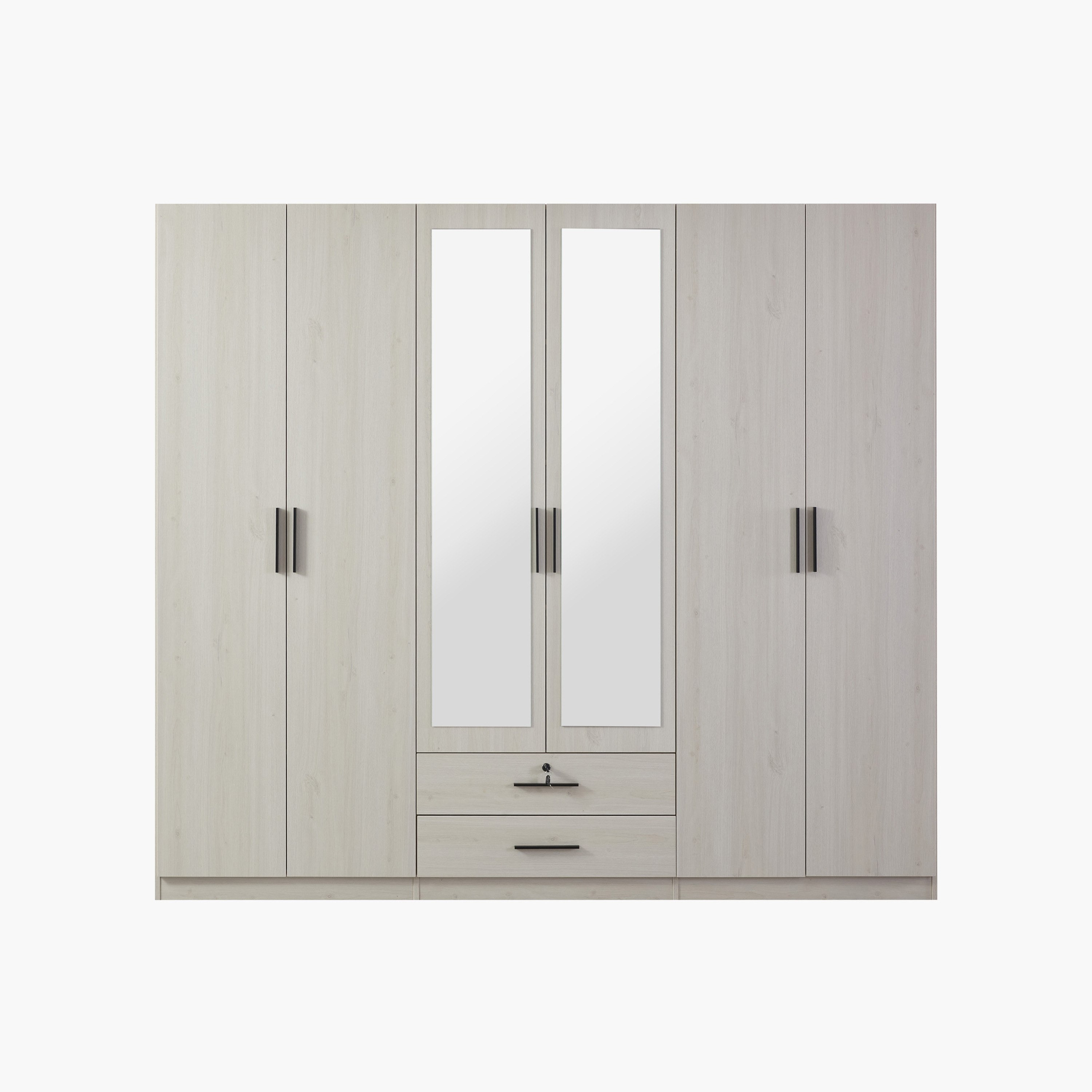 Movo Bellagio 6-Door Wardrobe with 2 Drawers and Mirrors-hbxfurniture-wardrobes-image-2