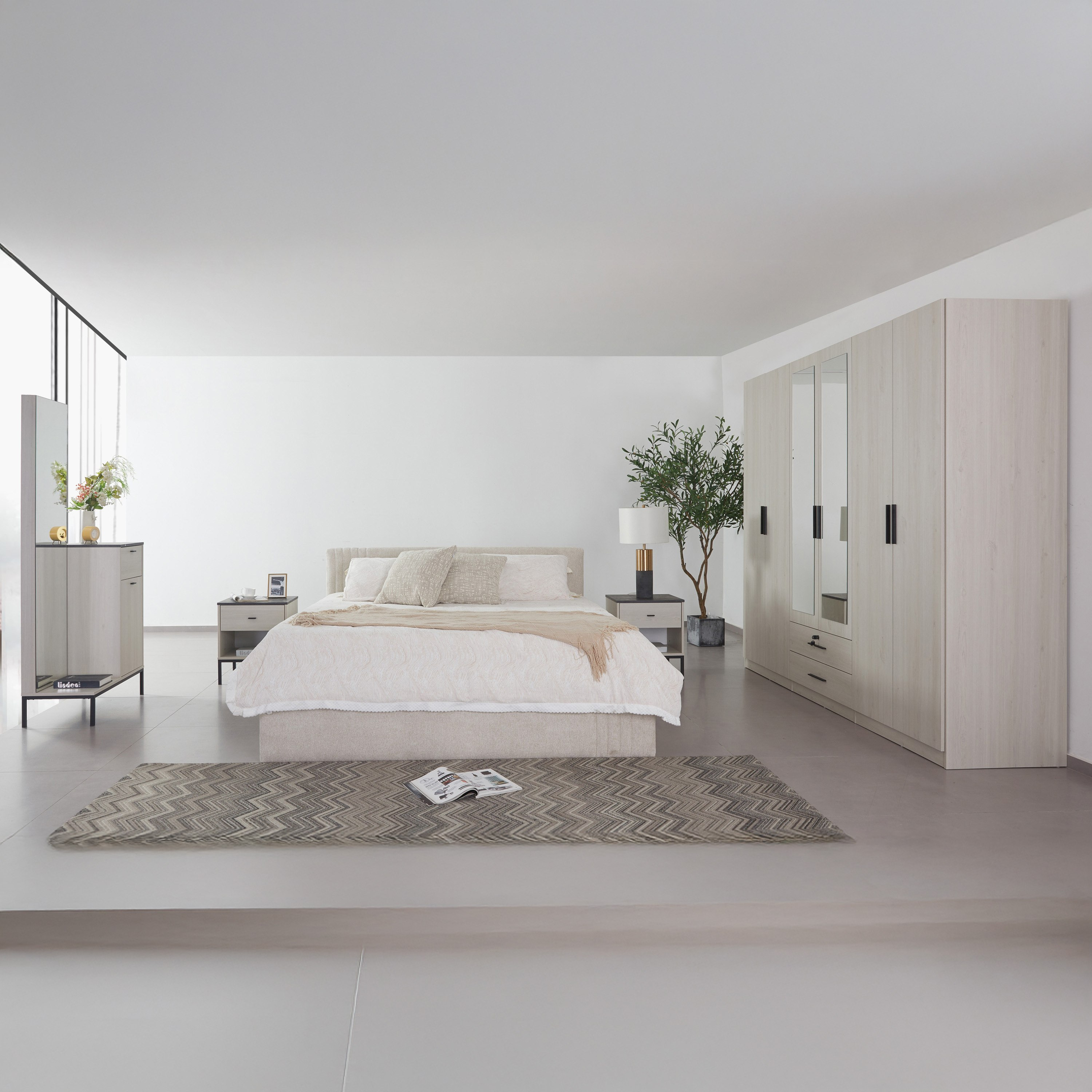 Movo Bellagio 6-Door Wardrobe with 2 Drawers and Mirrors-hbxfurniture-wardrobes-image-7