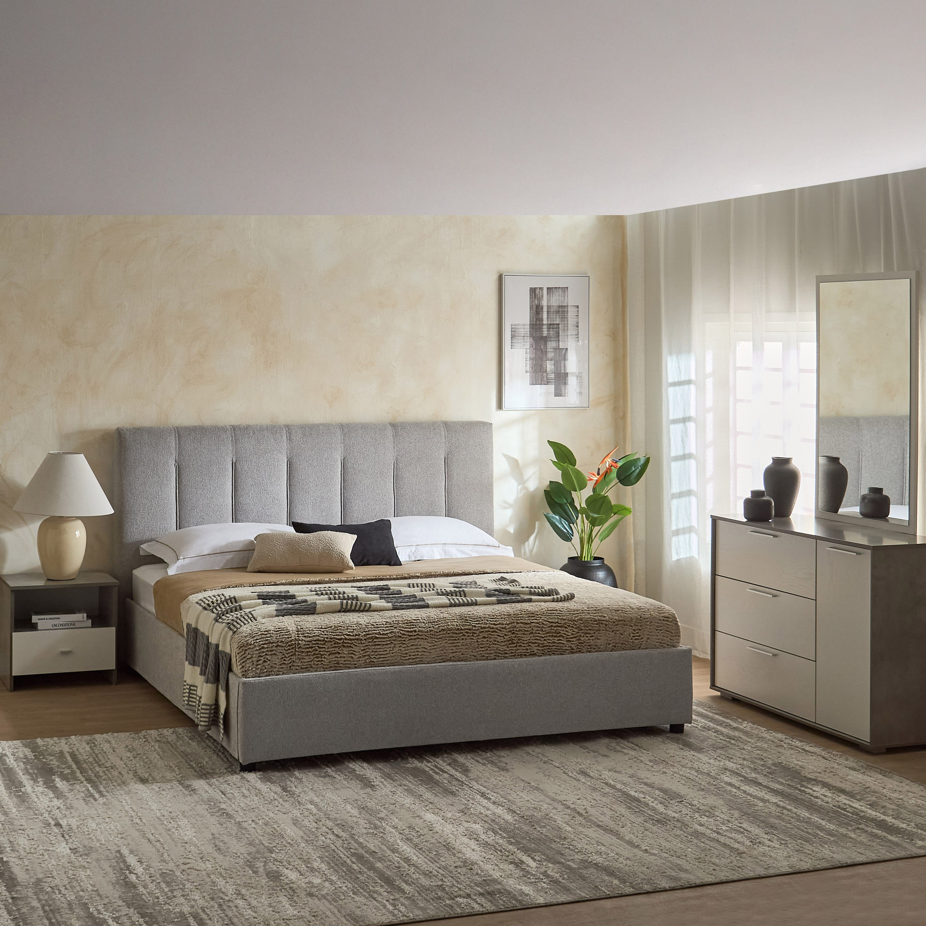 Movo Patara Ozon Upholstered Queen Bed - 160x200 cm-hbxbedroom-bedsandbedsets-beds-queen-image-7
