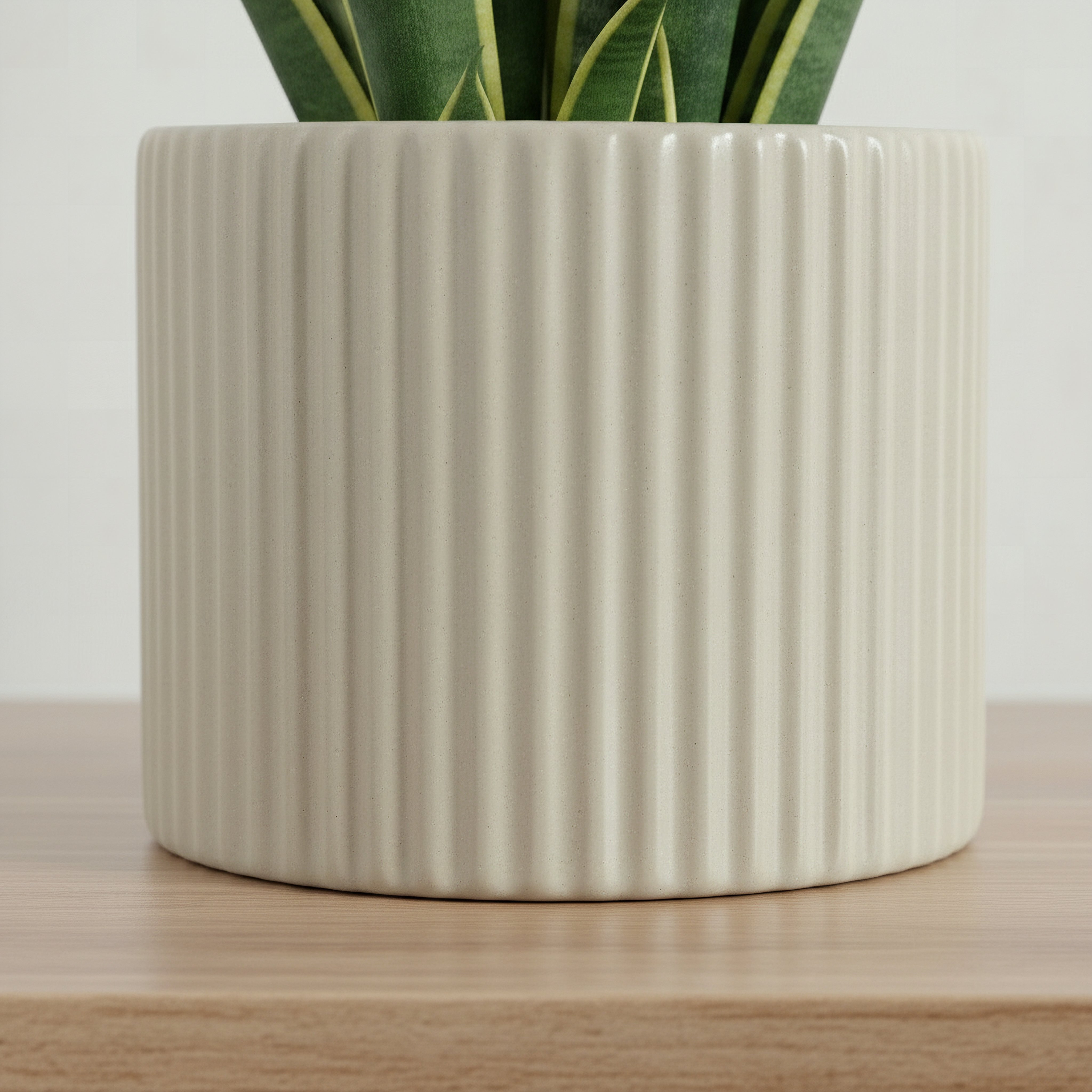 Sansa Siera Ribbed Ceramic Planter - 13x13x11 cm-hbxhomeware-hbxdecorandfurnishings-image-3