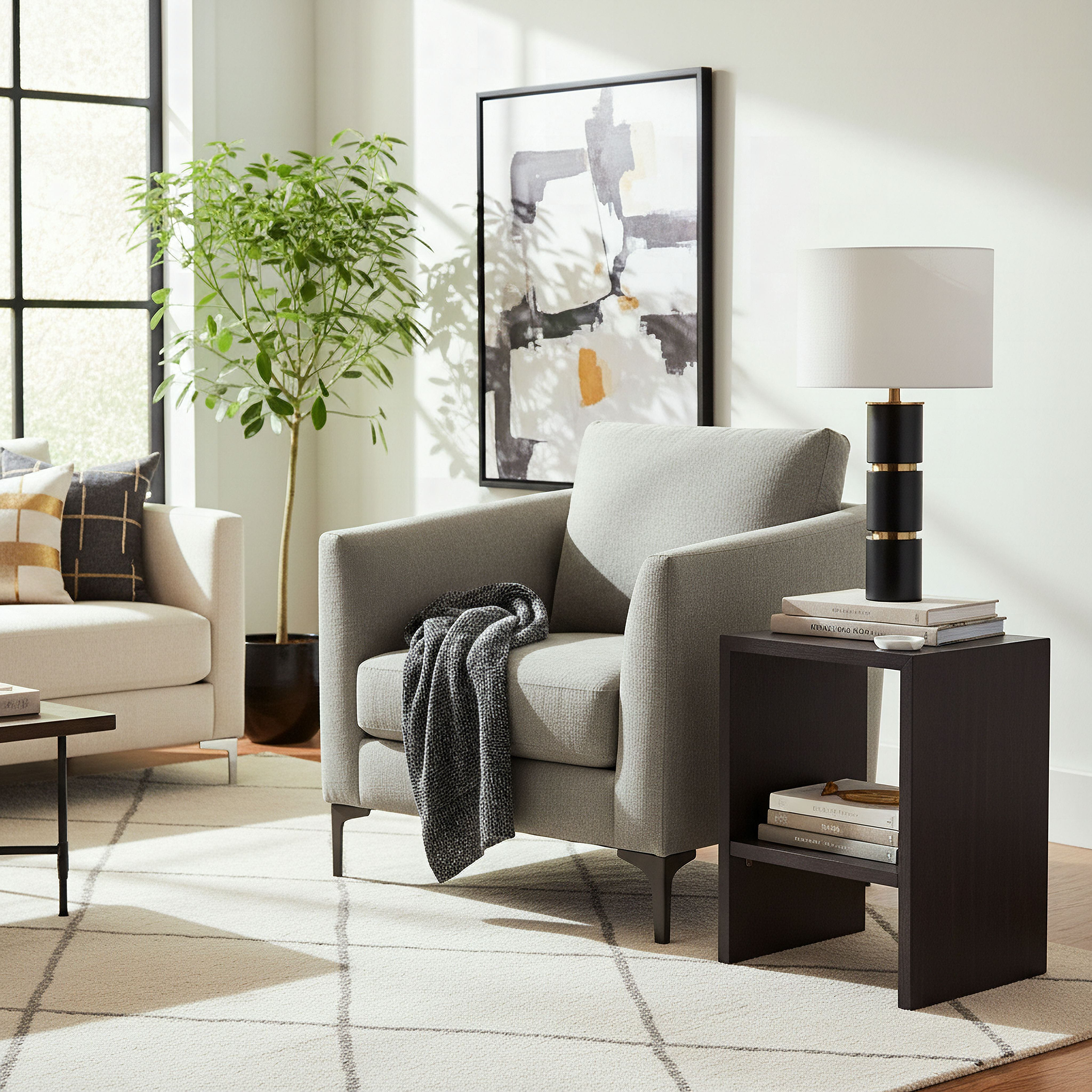 مصباح أرضية معدن بغطاء كتان من بيرمر - 34x59 سم-hbxbedroom-lighting-tablelamps-image-5