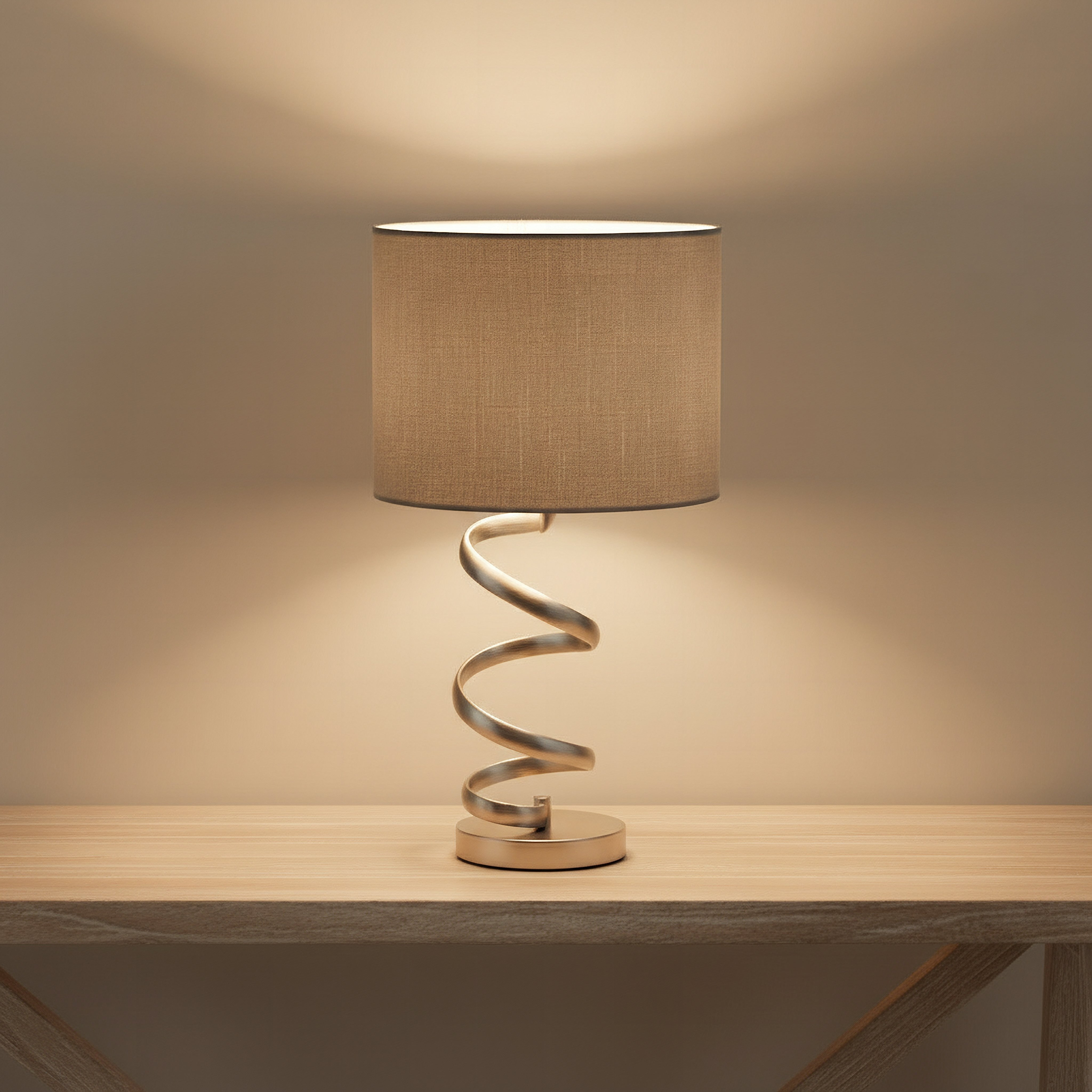 مصباح طاولة معدن بغطاء كتان من بيرمر - 30x55 سم-hbxbedroom-lighting-tablelamps-image-2