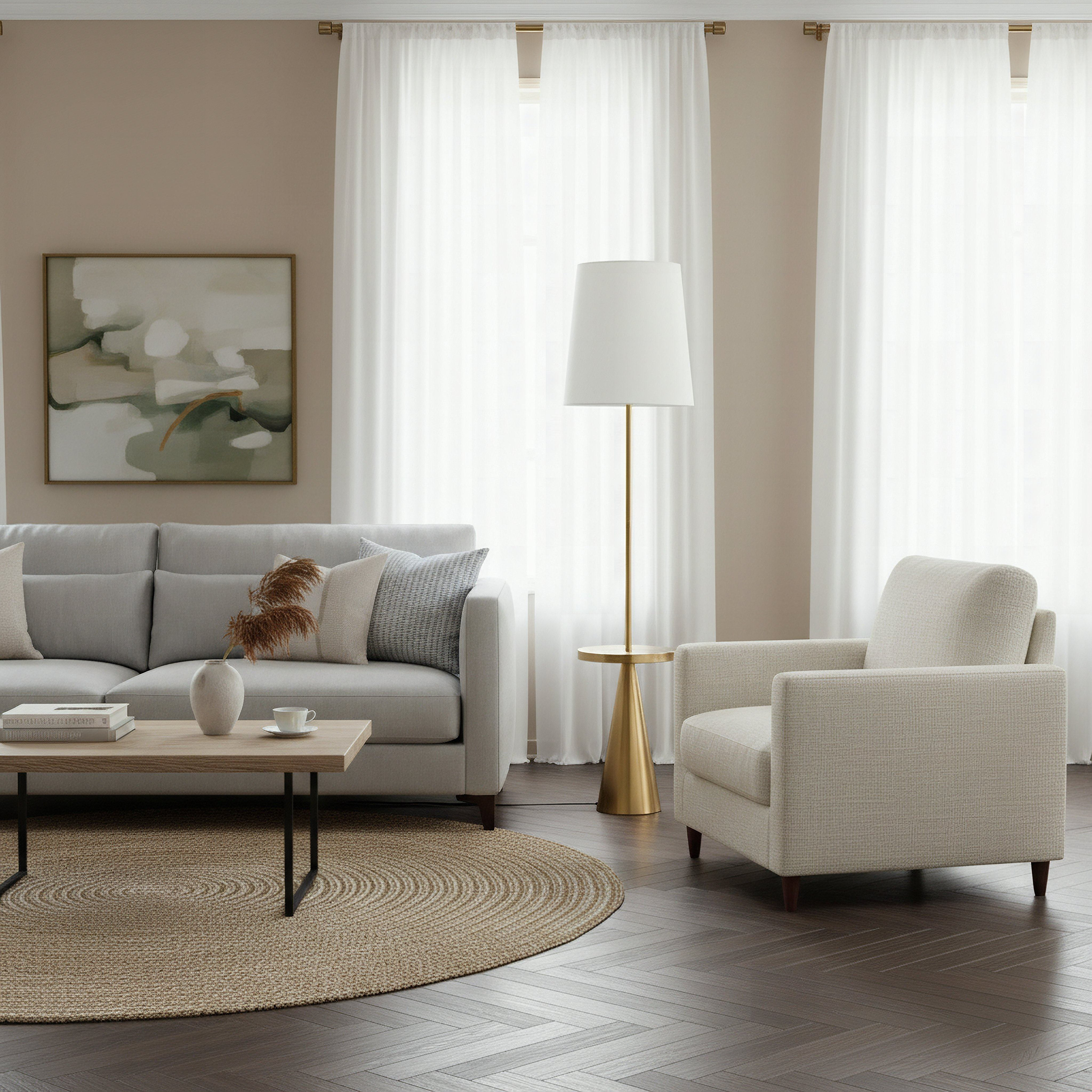 مصباح أرضية معدن مع طاولة جانبية وغطاء كتان من بيرمير - 30x158 سم-hbxhomeware-hbxlivingroom-image-5