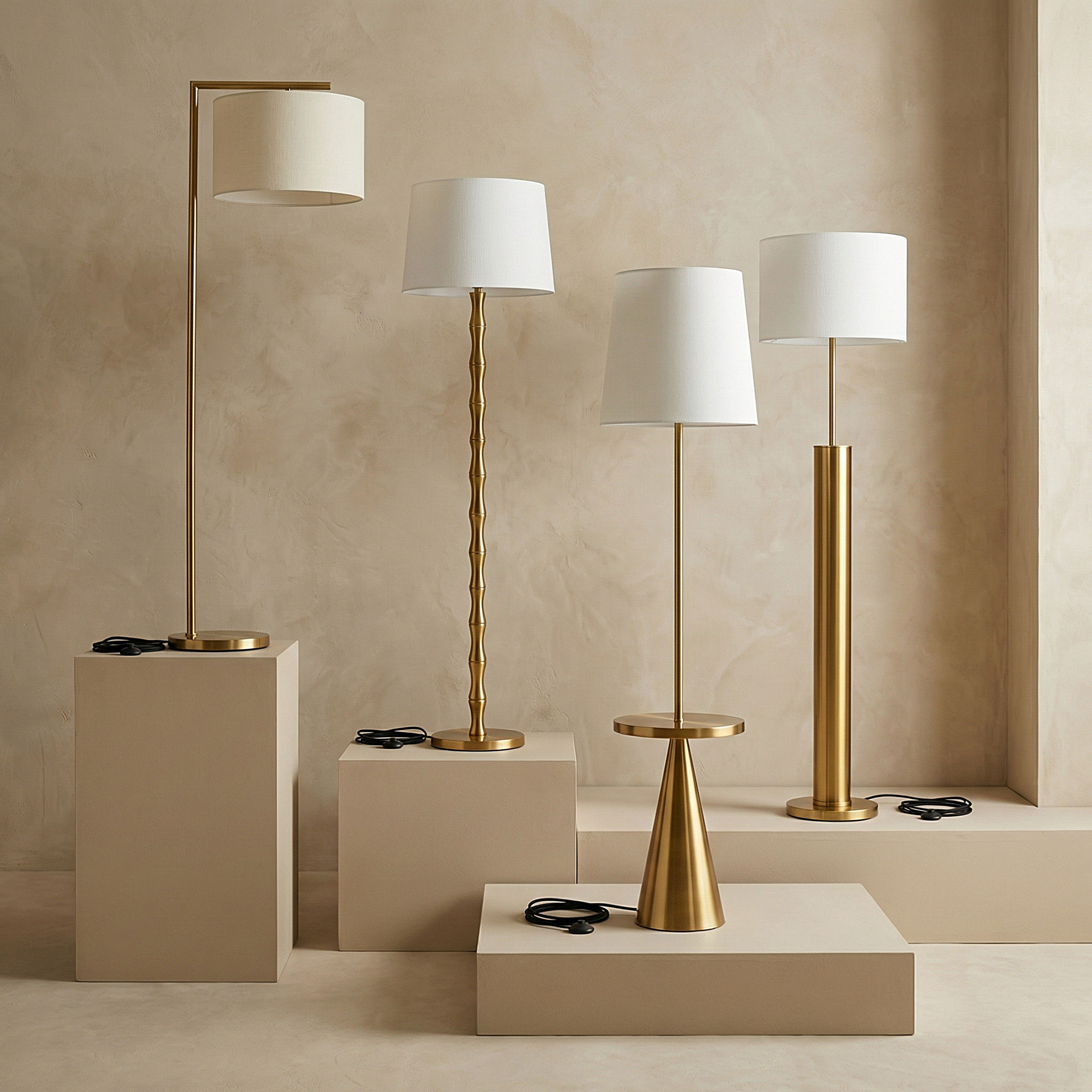 مصباح أرضي معدن بقاعدة متينة وغطاء كتان من بريمر - 40x159 سم-hbxhomeware-hbxlivingroom-image-6