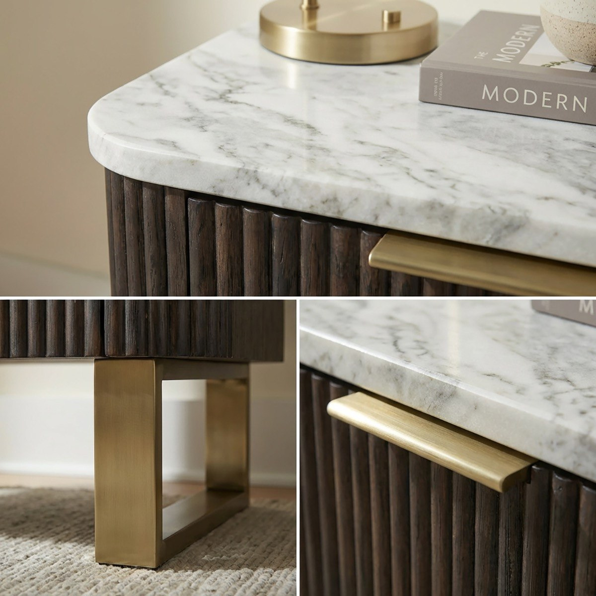 طاولة سرير جانبية بدرجين من الخشب الصلب مع سطح رخام أصلي من كافون فابيو-hbxfurniture-bedroom-nightstands-image-5