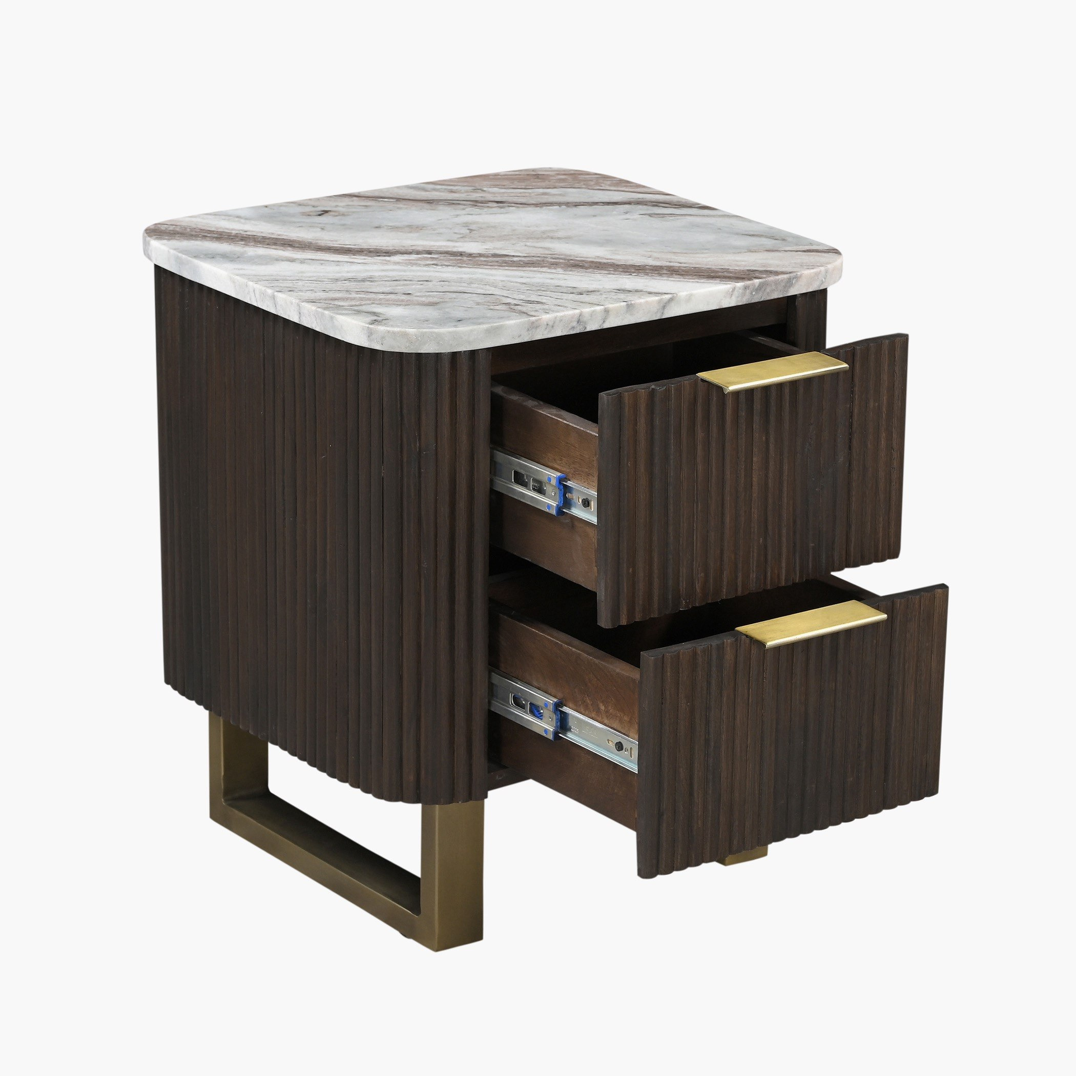 طاولة سرير جانبية بدرجين من الخشب الصلب مع سطح رخام أصلي من كافون فابيو-hbxfurniture-bedroom-nightstands-image-8