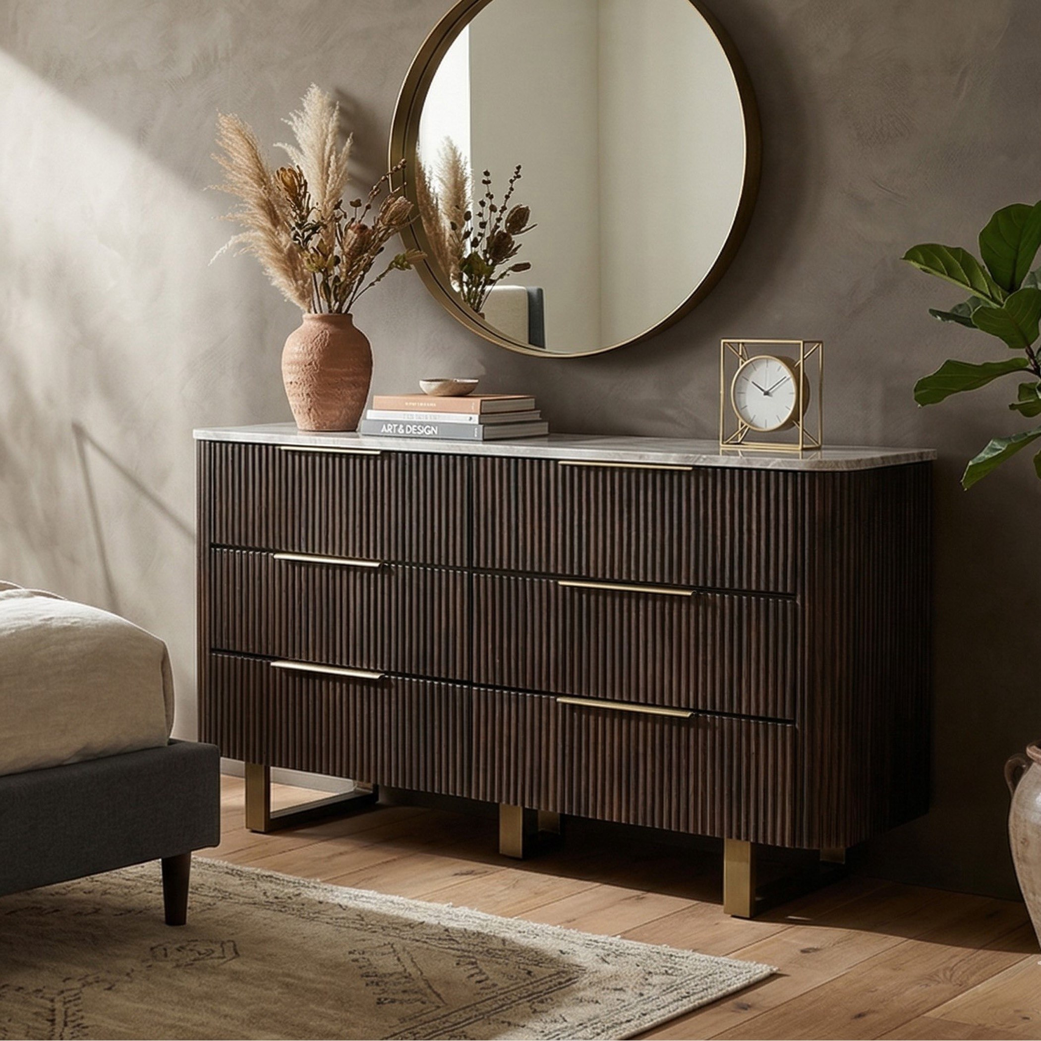 Cavon Fabio 6-Drawer Genuine Marble Top Solid Wood Dresser without Mirror-PROMO_HB_UAE_THRESHOLD_Furniture_020426-image-2