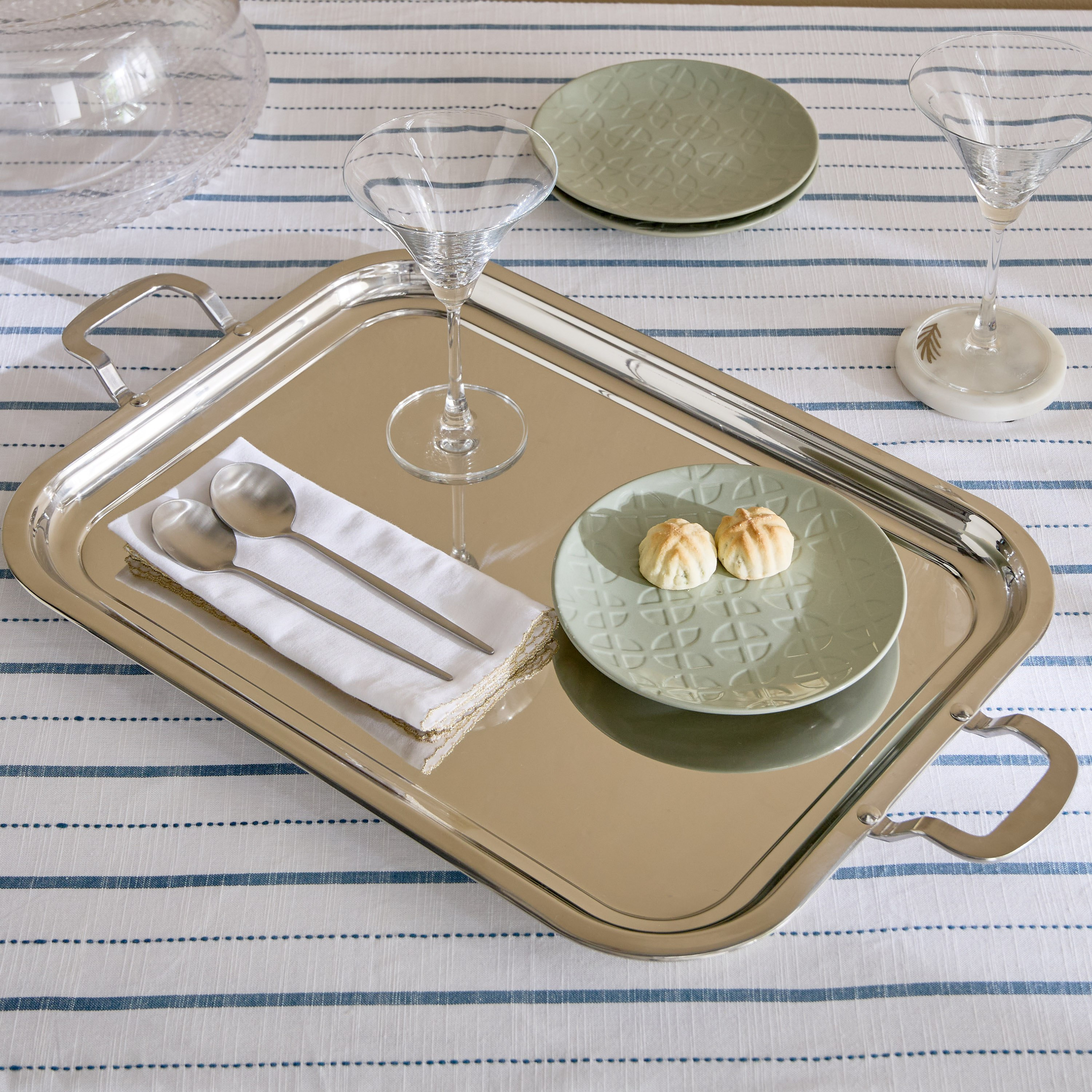 صينية تقديم فاخرة ستانلس ستيل من شاين - 52.5×38 سم-hbxdecorandfurnishings-tabletop-serveware-image-4
