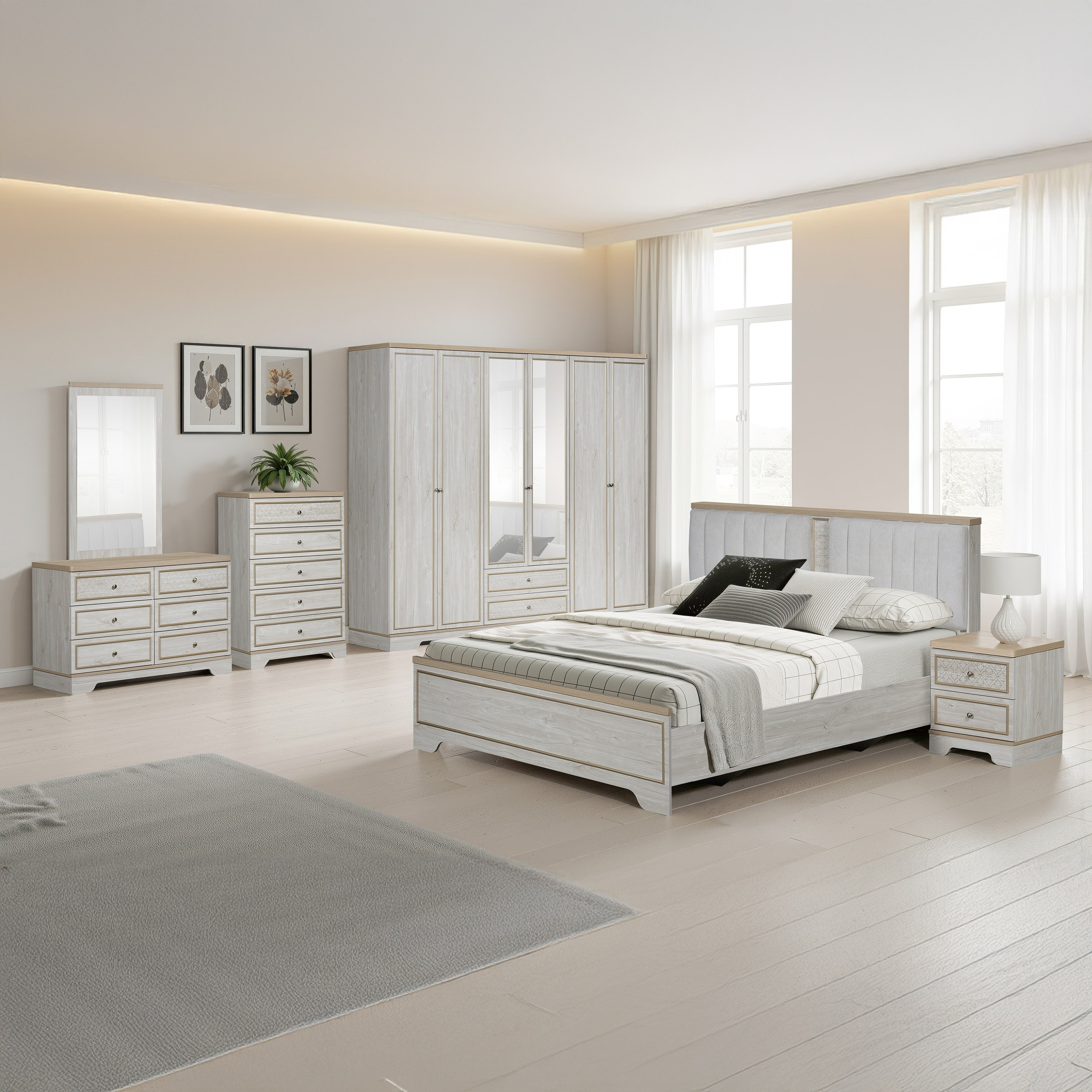 Glorenza 5-Piece King Bedroom Set - 180x200 cm-hbxbedroom-bedsandbedsets-bedroomsets-king-image-1
