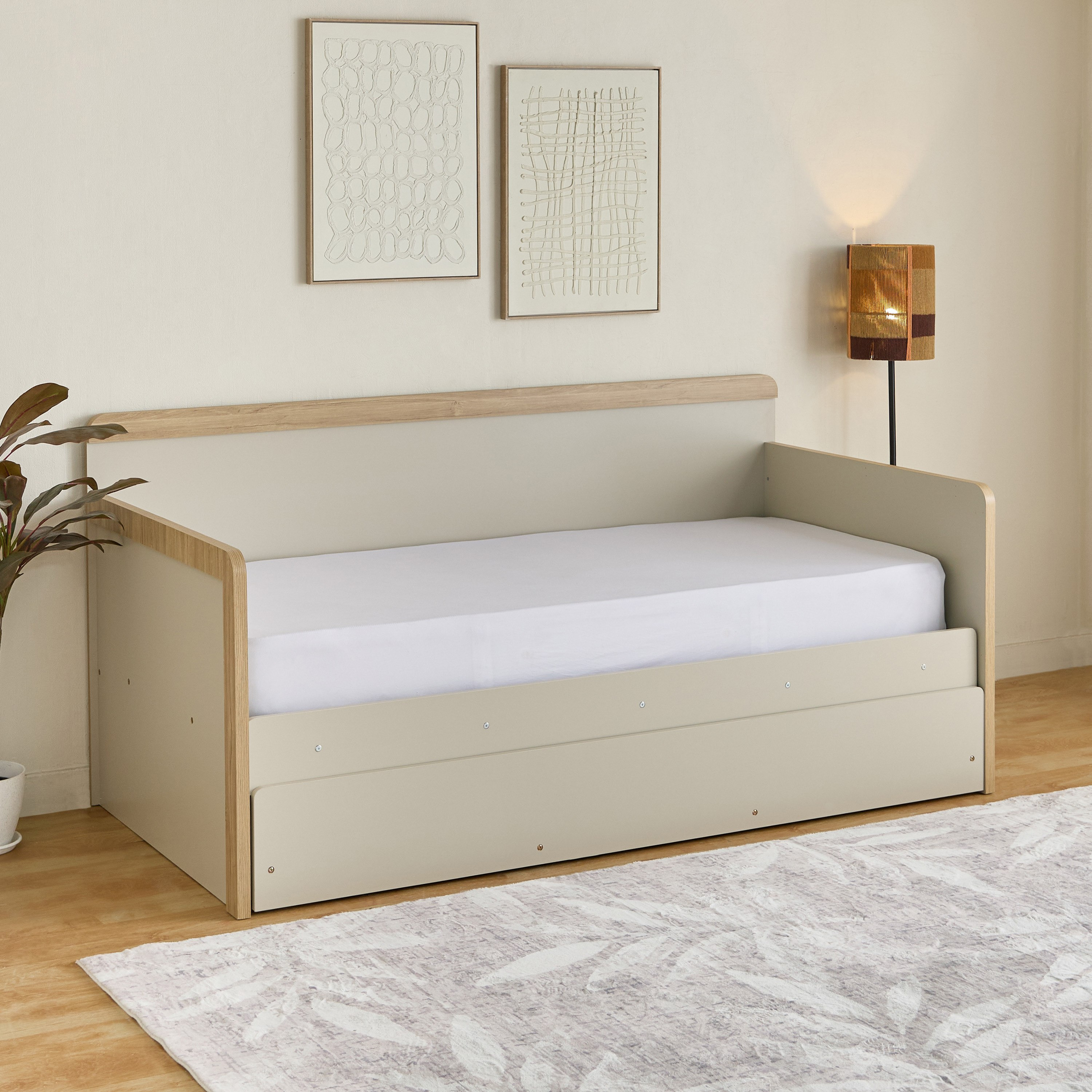 Movo Vasto Extendable Day Bed with Pullout and Drawer - 90-180x200 cm and 90x190 cm-hbxfurniture-bedsandbedsets-daybeds-image-4