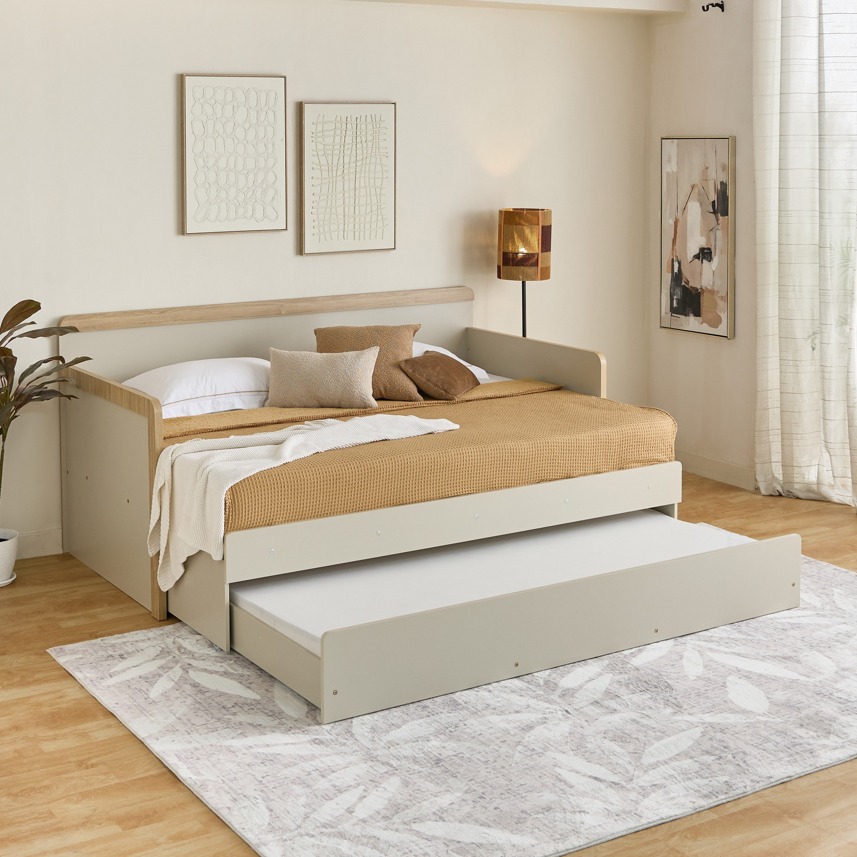 Movo Vasto Extendable Day Bed with Pullout and Drawer - 90-180x200 cm and 90x190 cm-hbxfurniture-bedsandbedsets-daybeds-image-7