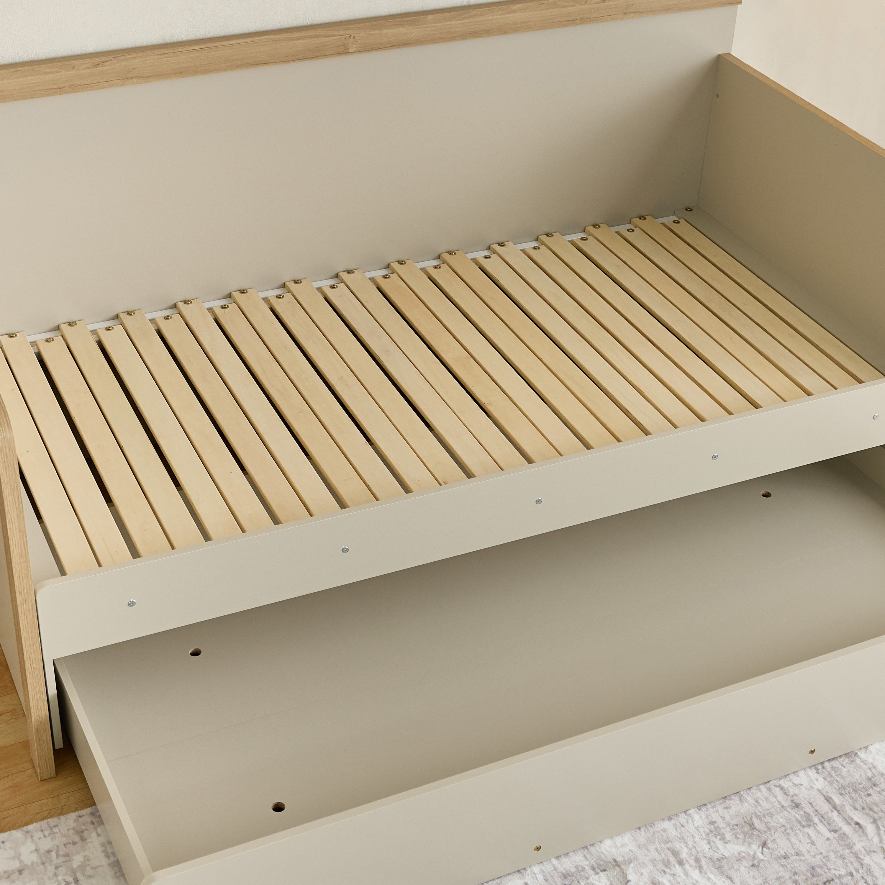 Movo Vasto Extendable Day Bed with Pullout and Drawer - 90-180x200 cm and 90x190 cm-hbxfurniture-bedsandbedsets-daybeds-image-9