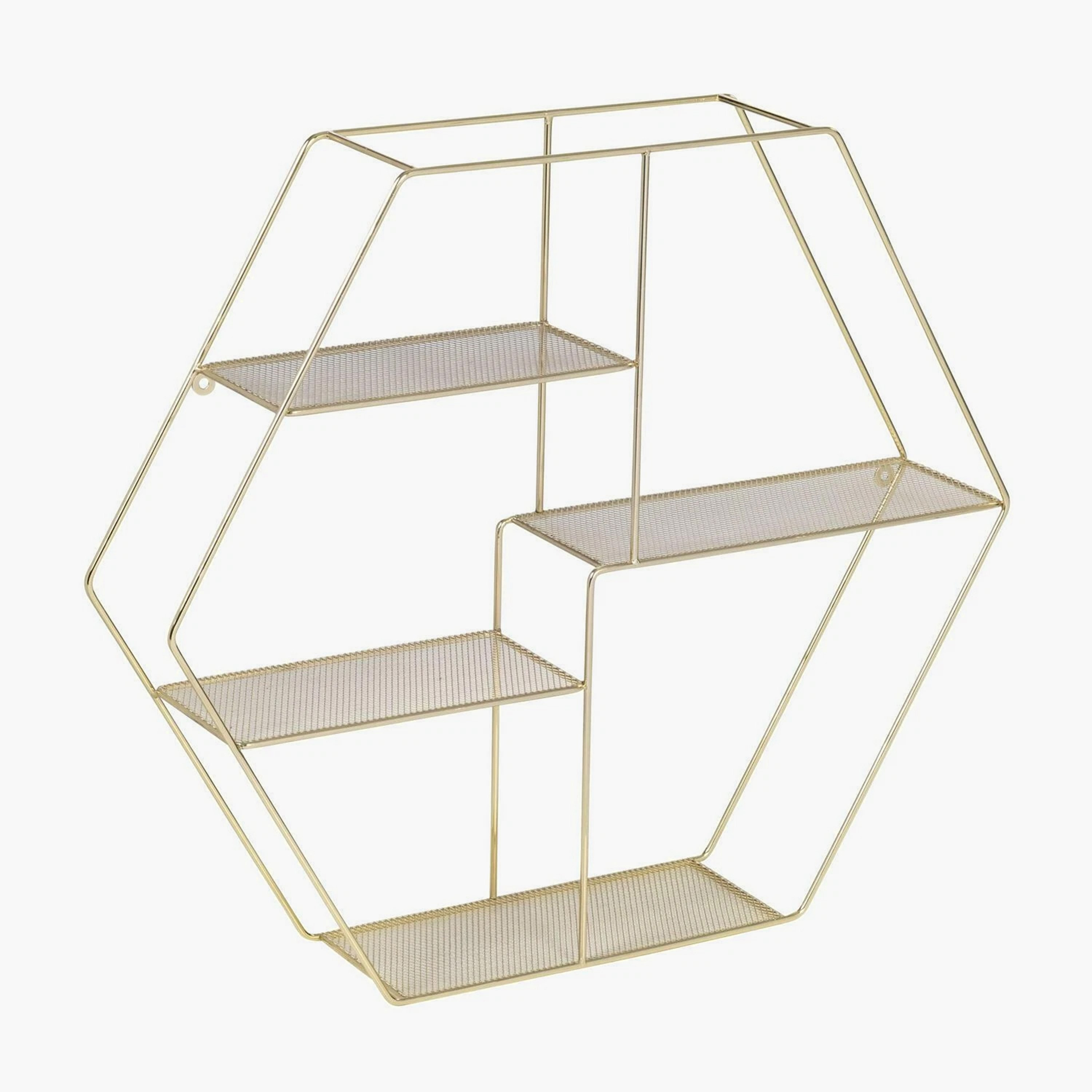 Sera Hexagon 3-Tier Wall Shelf - 53x12x61 cm-hbxfurniture-mediaunitsandstorage-wallshelves-image-4