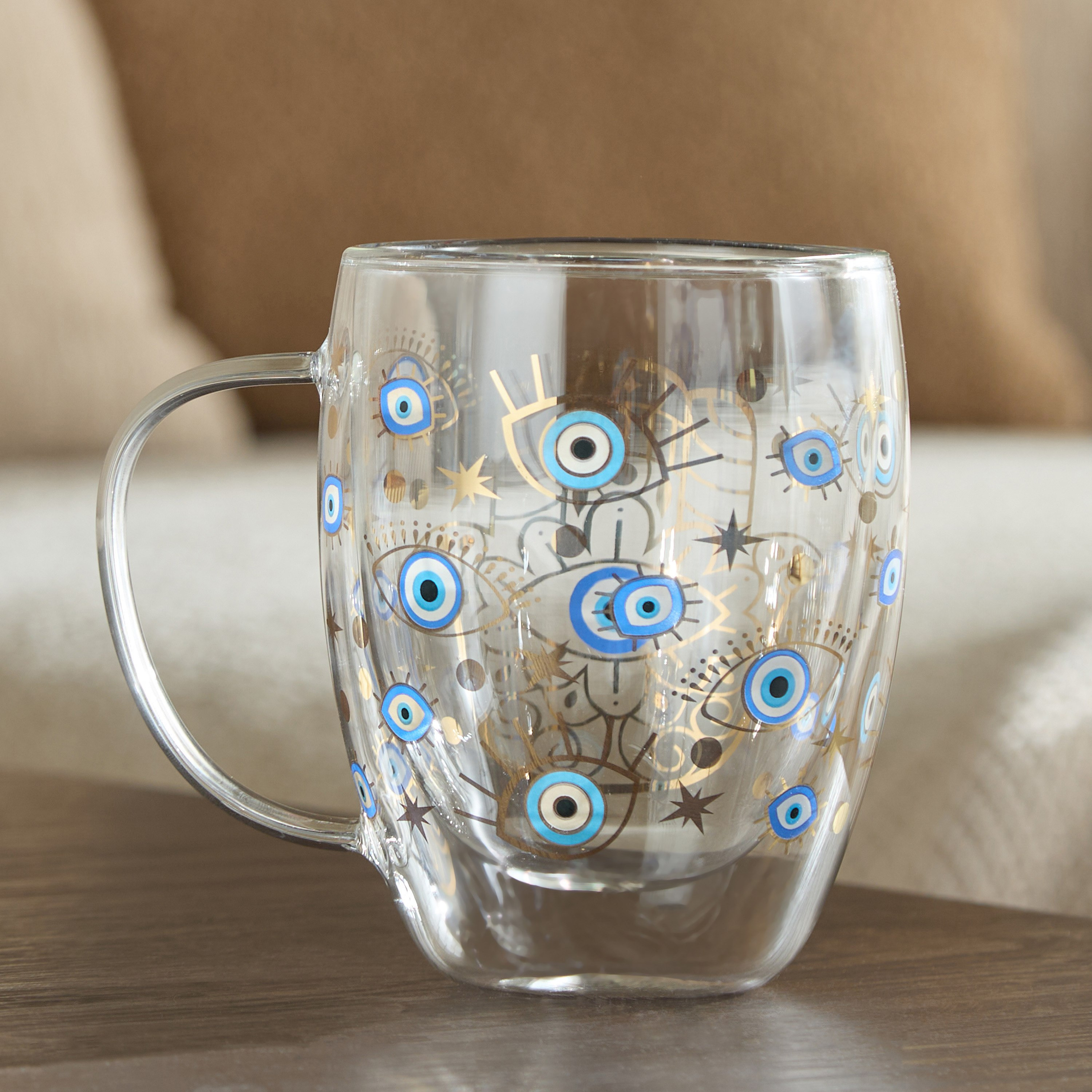 Zen Borosilicate Glass 2-Piece Evil Eye Double Wall Glass Set - 350 ml-hbxdecorandfurnishings-tabletop-glassware-image-6