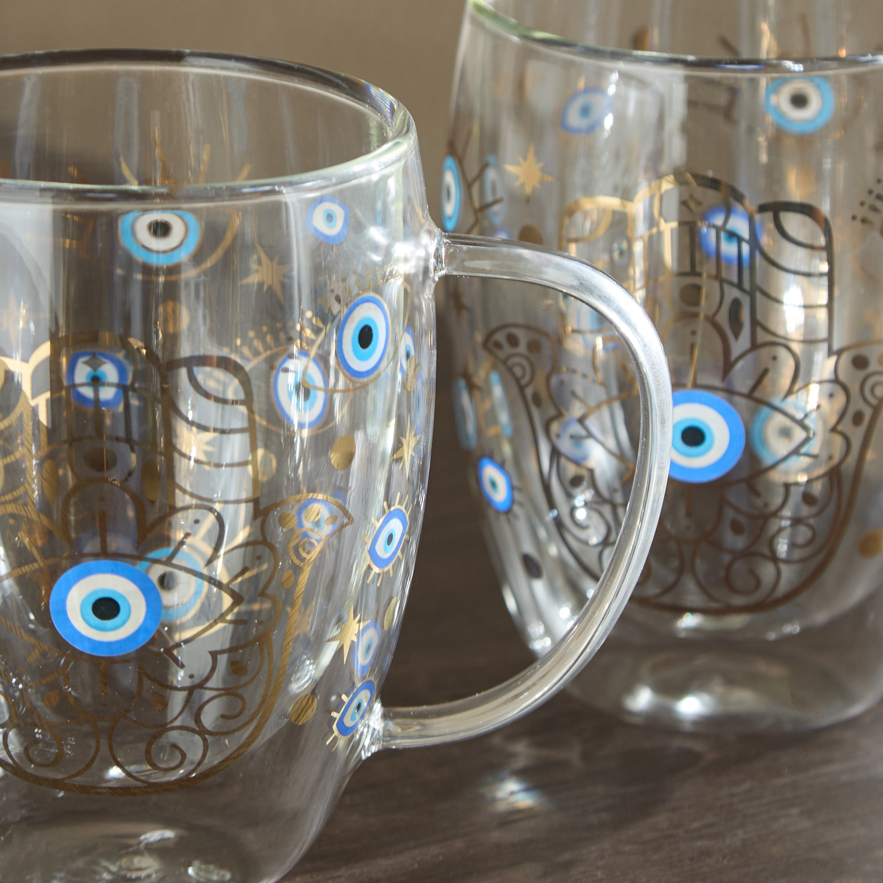 Zen Borosilicate Glass 2-Piece Evil Eye Double Wall Glass Set - 350 ml-hbxdecorandfurnishings-tabletop-glassware-image-7