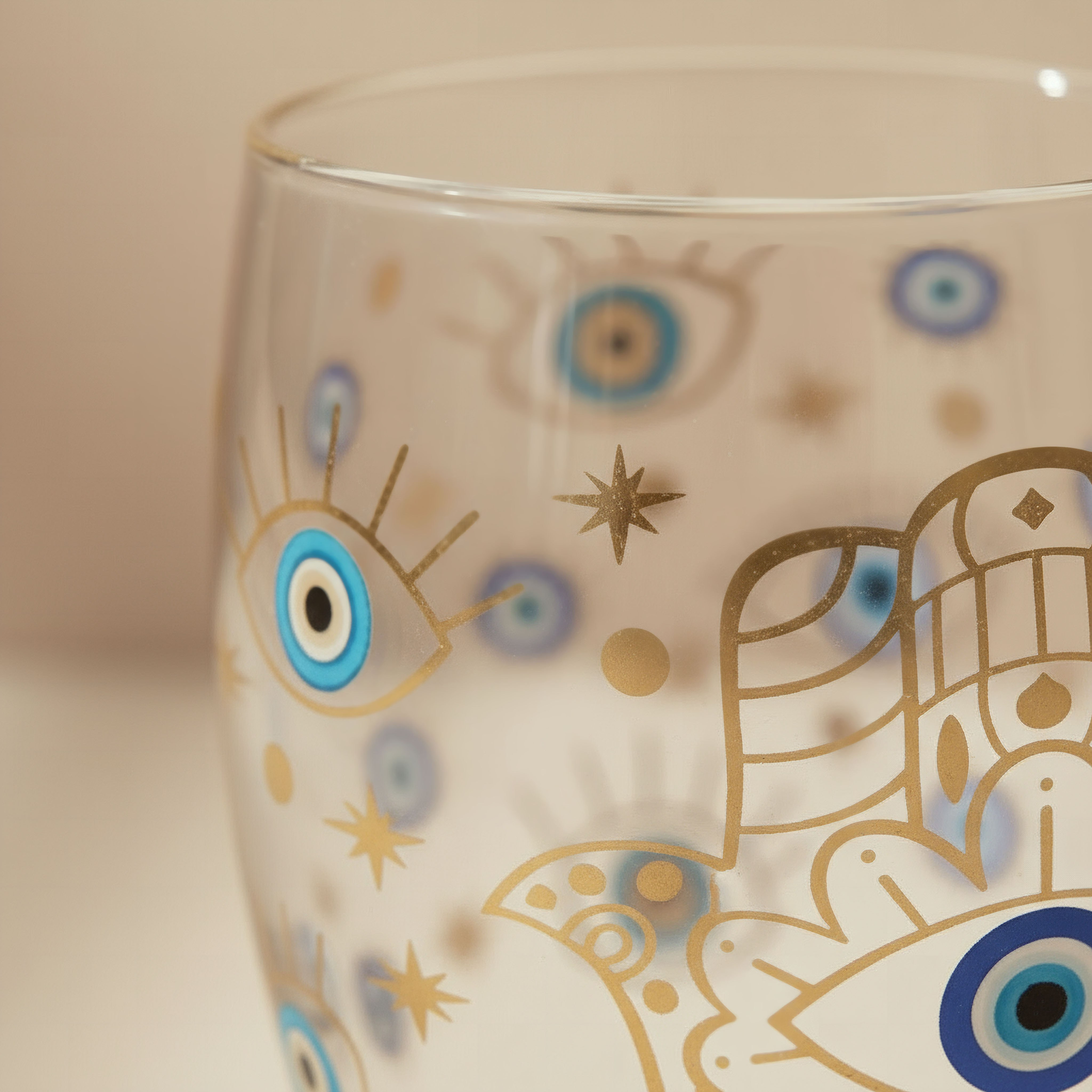 Zen Borosilicate Glass 2-Piece Evil Eye Double Wall Glass Set - 350 ml-hbxdecorandfurnishings-tabletop-glassware-image-2