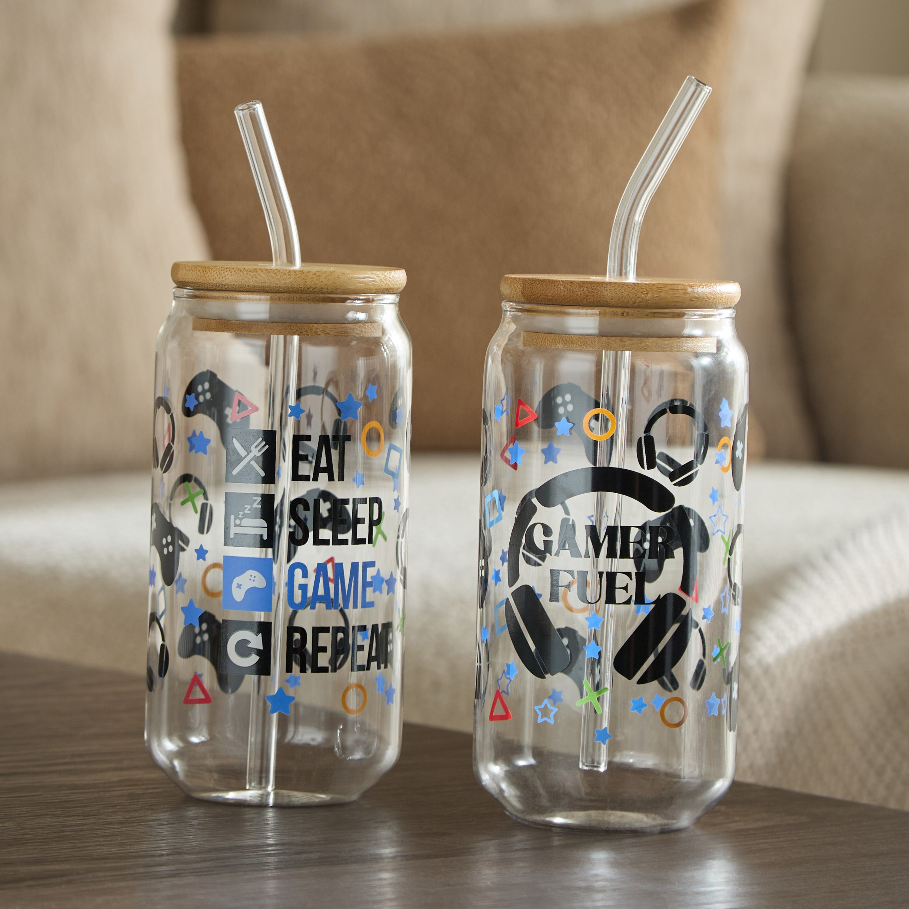 Zen 2-Piece Borosilicate Glass Drinking Glasses with Bamboo Lid and Glass Straw Set - 550 ml-hbxhomeware-hbxkitchen-image-4