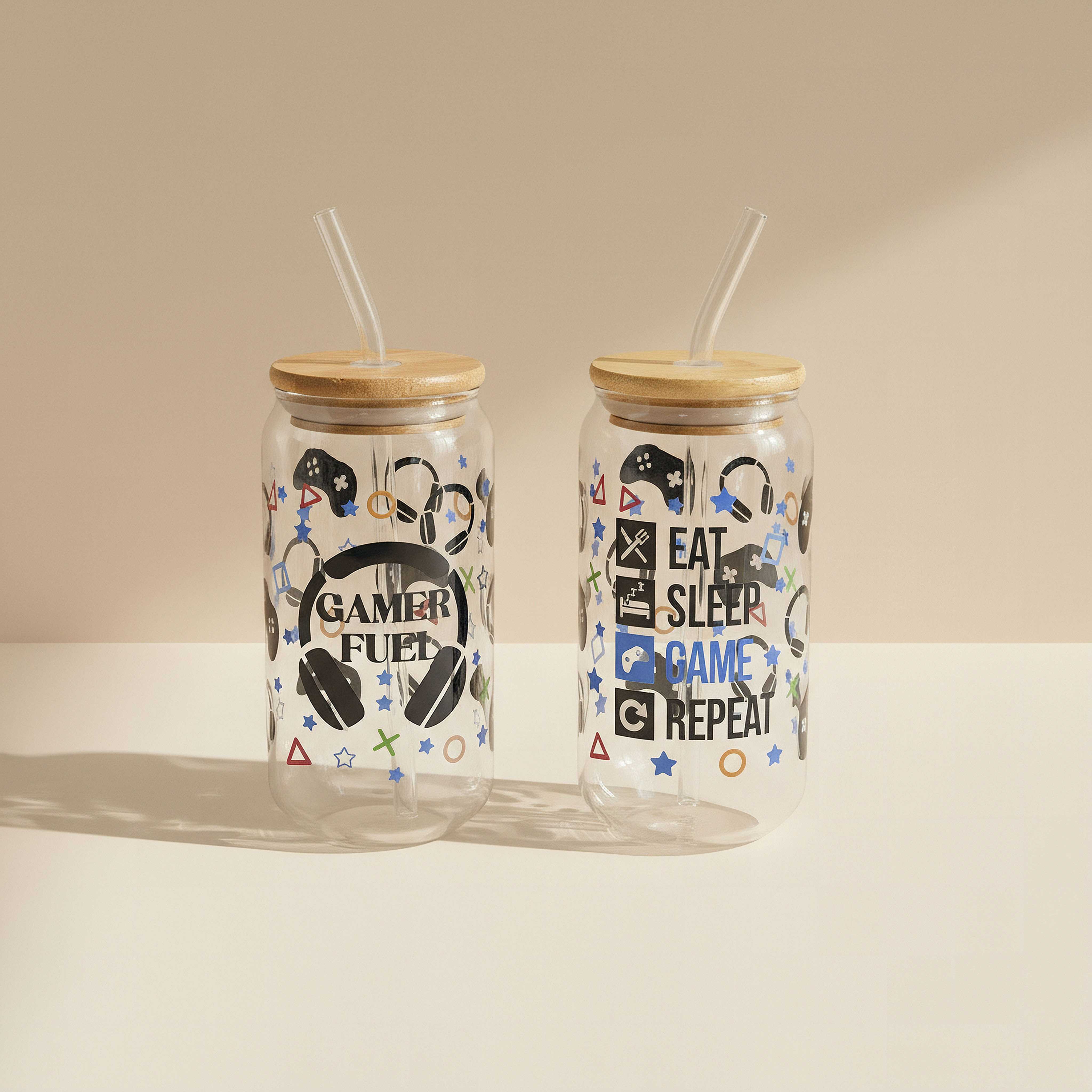 Zen 2-Piece Borosilicate Glass Drinking Glasses with Bamboo Lid and Glass Straw Set - 550 ml-hbxhomeware-hbxkitchen-image-1