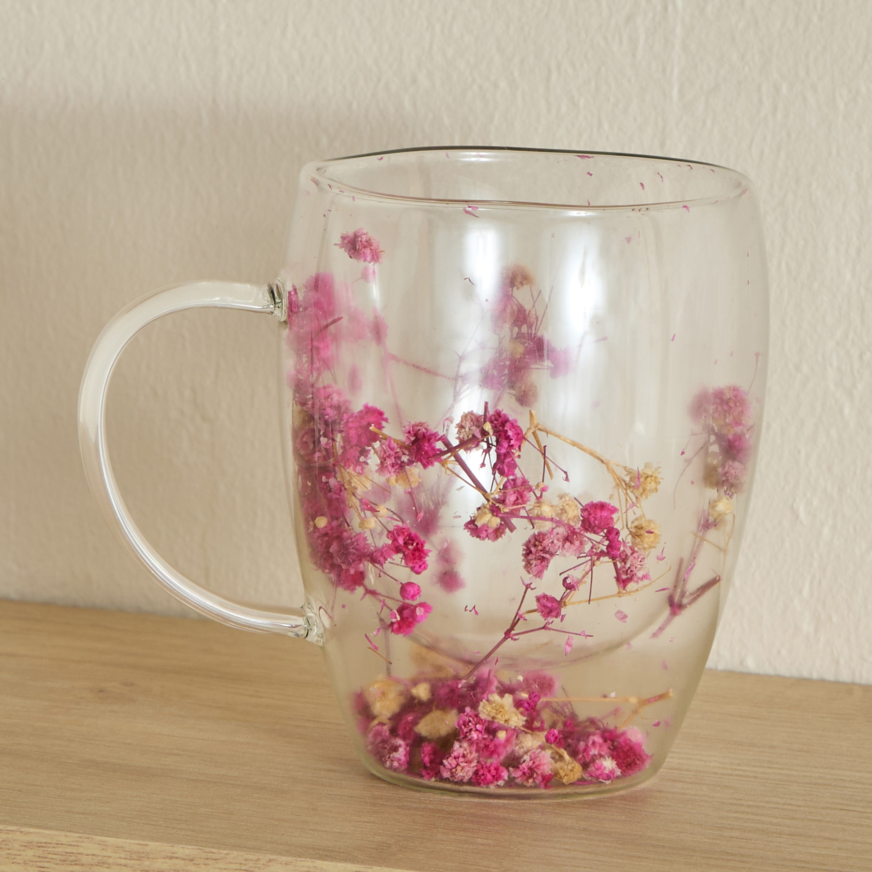 Zen Borosilicate Glass 2-Piece Double Wall Decorated Flower Coffee Cup Set - 350 ml-hbxdecorandfurnishings-tabletop-glassware-image-5