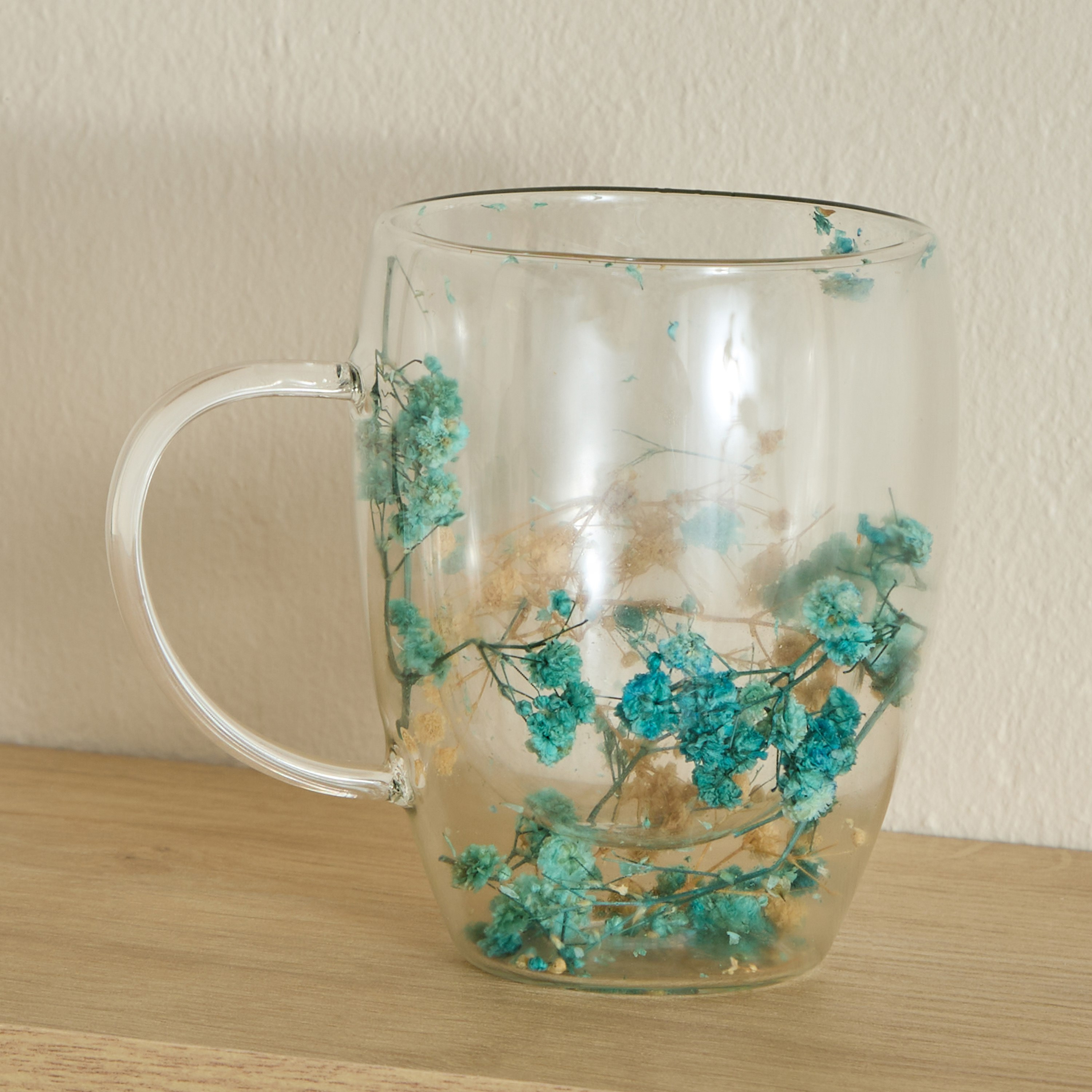 Zen Borosilicate Glass 2-Piece Double Wall Decorated Flower Coffee Cup Set - 350 ml-hbxdecorandfurnishings-tabletop-glassware-image-6