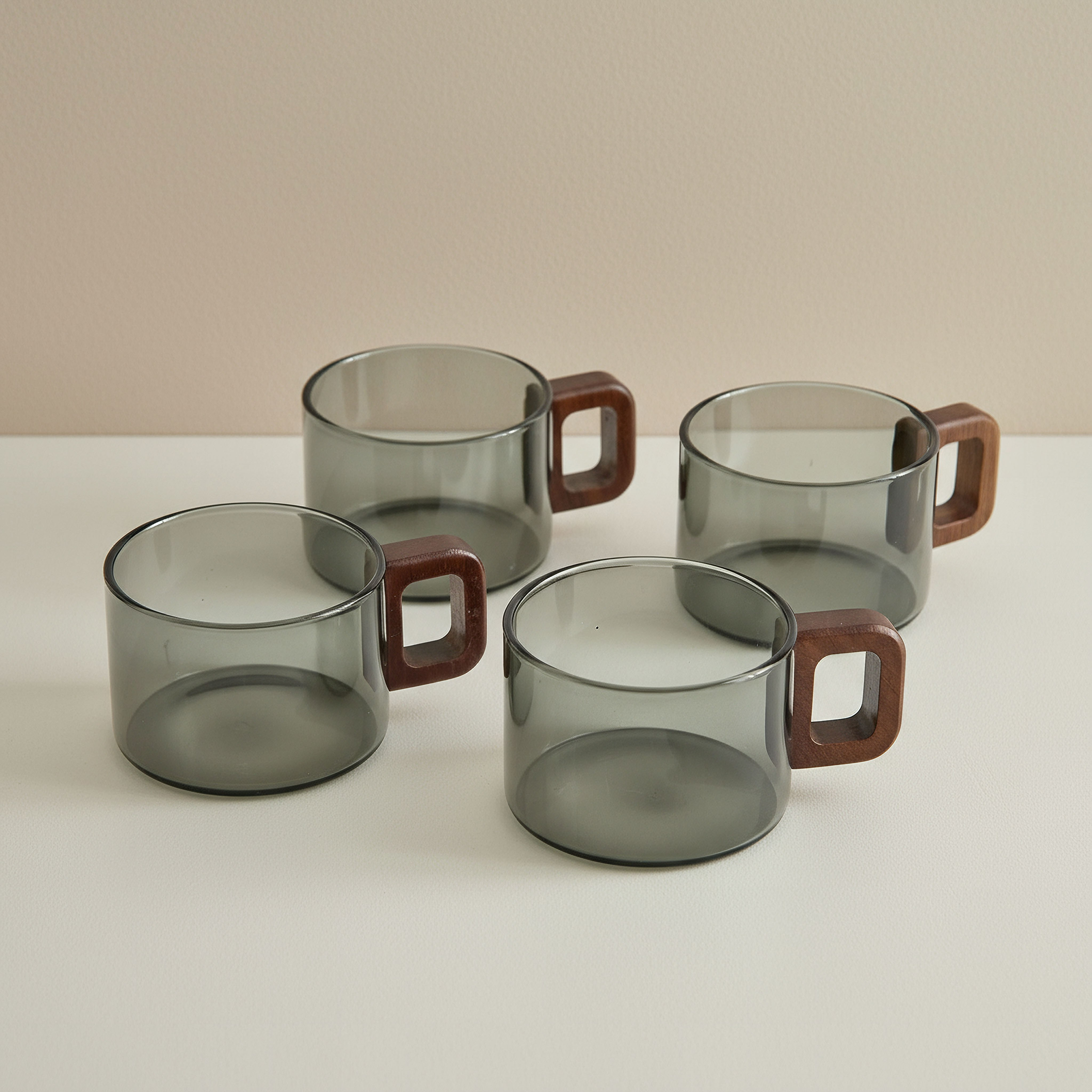 Zen 4-Piece Borosilicate Glass Mug Set - 200 ml-hbxdecorandfurnishings-tabletop-glassware-image-1