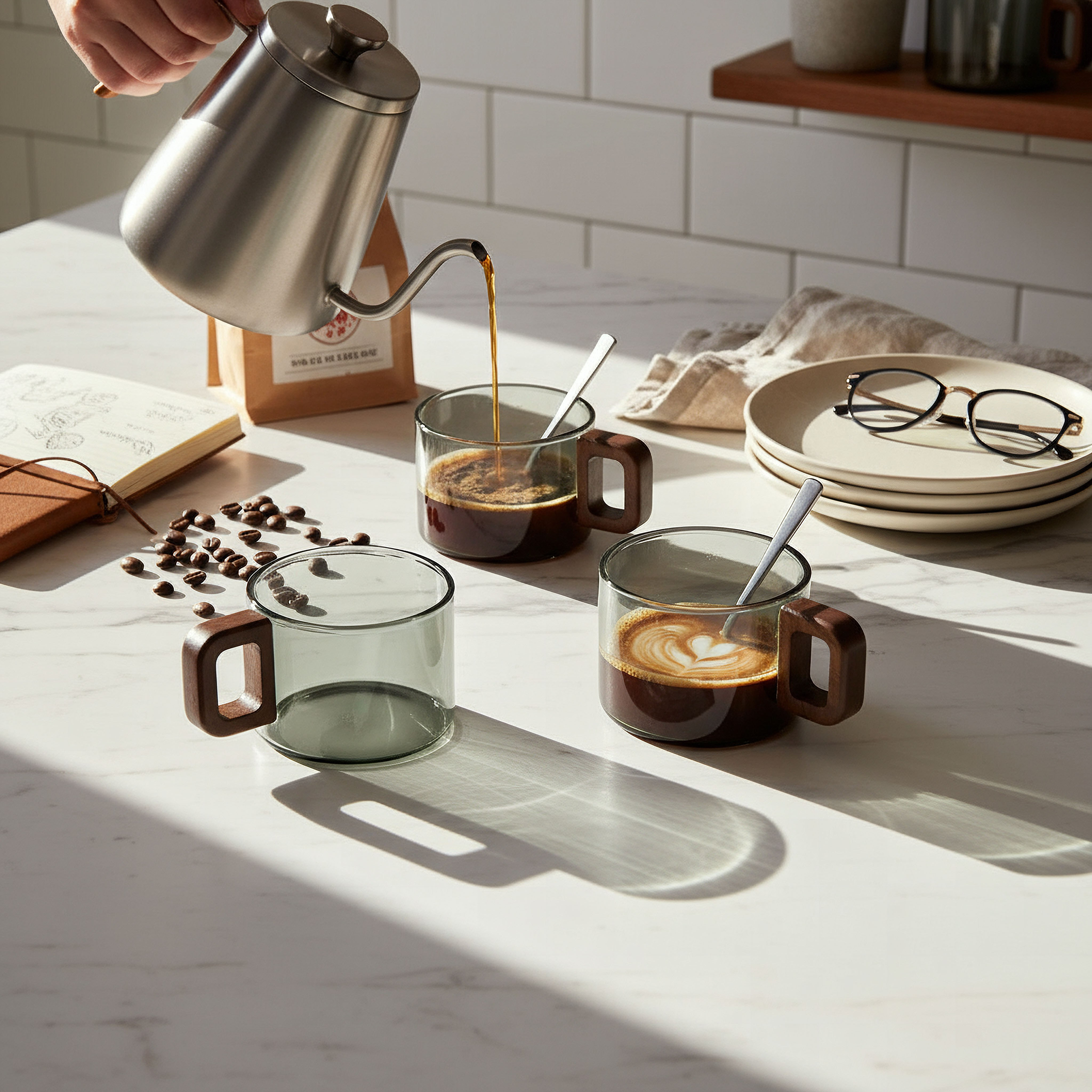 Zen 4-Piece Borosilicate Glass Mug Set - 200 ml-hbxdecorandfurnishings-tabletop-glassware-image-3