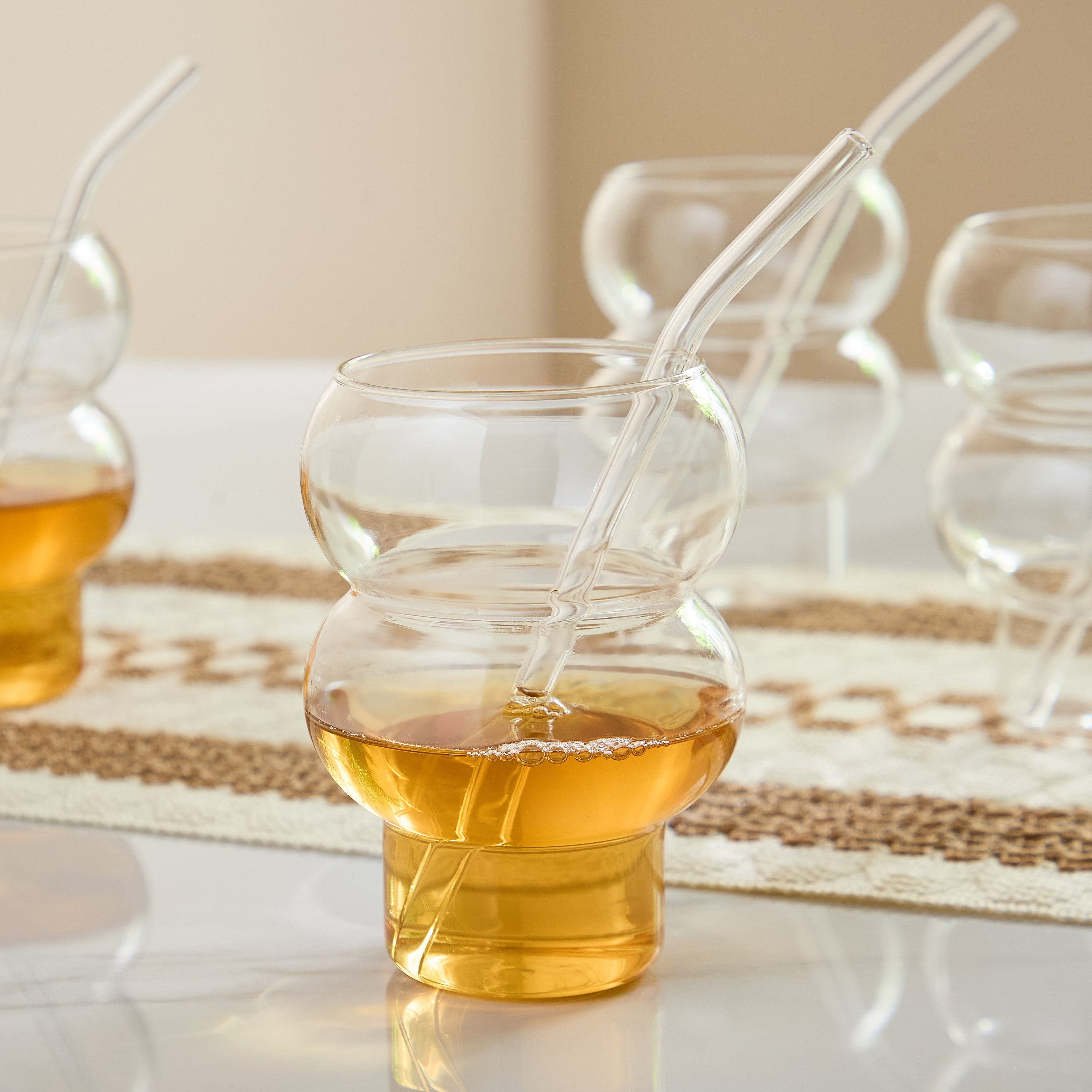 Zen 4-Piece Borosilicate Calabash Shaped Glass Set - 500 ml-hbxdecorandfurnishings-tabletop-glassware-image-6