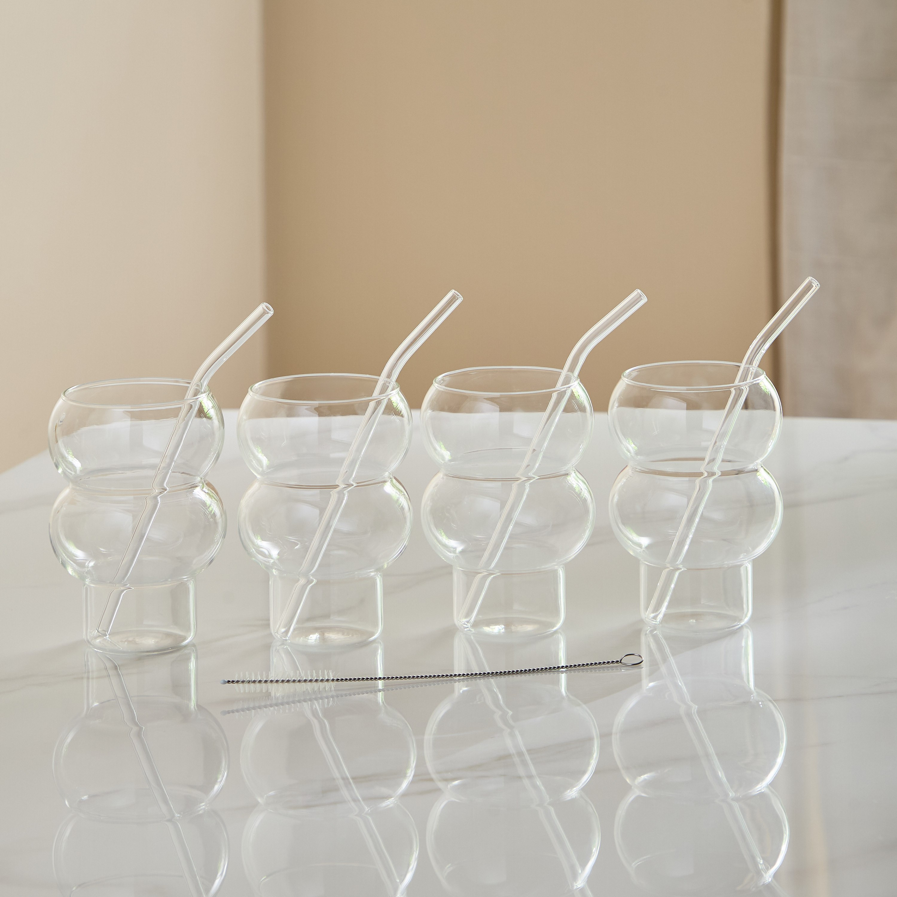 Zen 4-Piece Borosilicate Calabash Shaped Glass Set - 500 ml-hbxdecorandfurnishings-tabletop-glassware-image-9