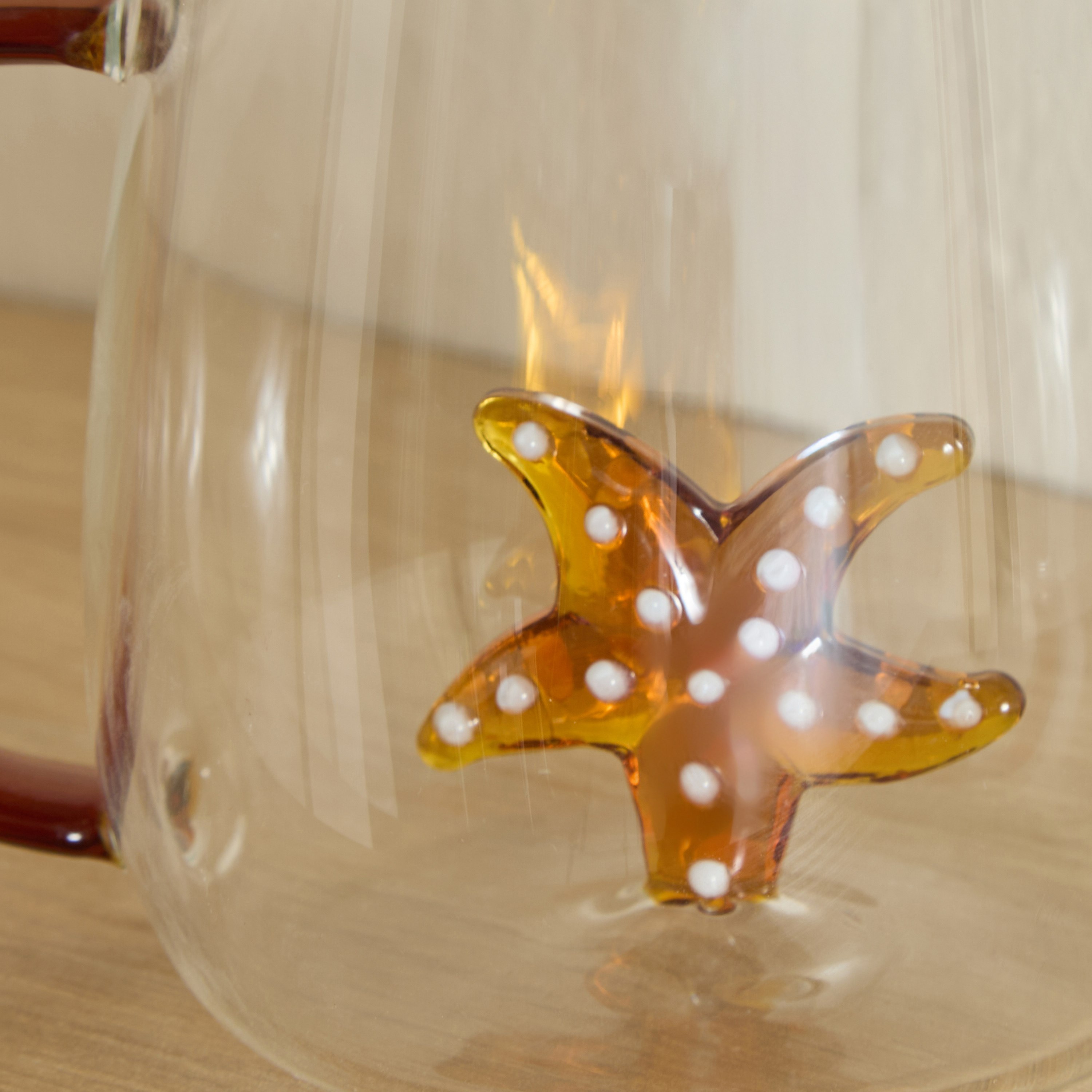 Zen Borosilicate Glass 3D Star Fish Design Coffee Cup with Handle - 300 ml-hbxdecorandfurnishings-tabletop-glassware-image-6