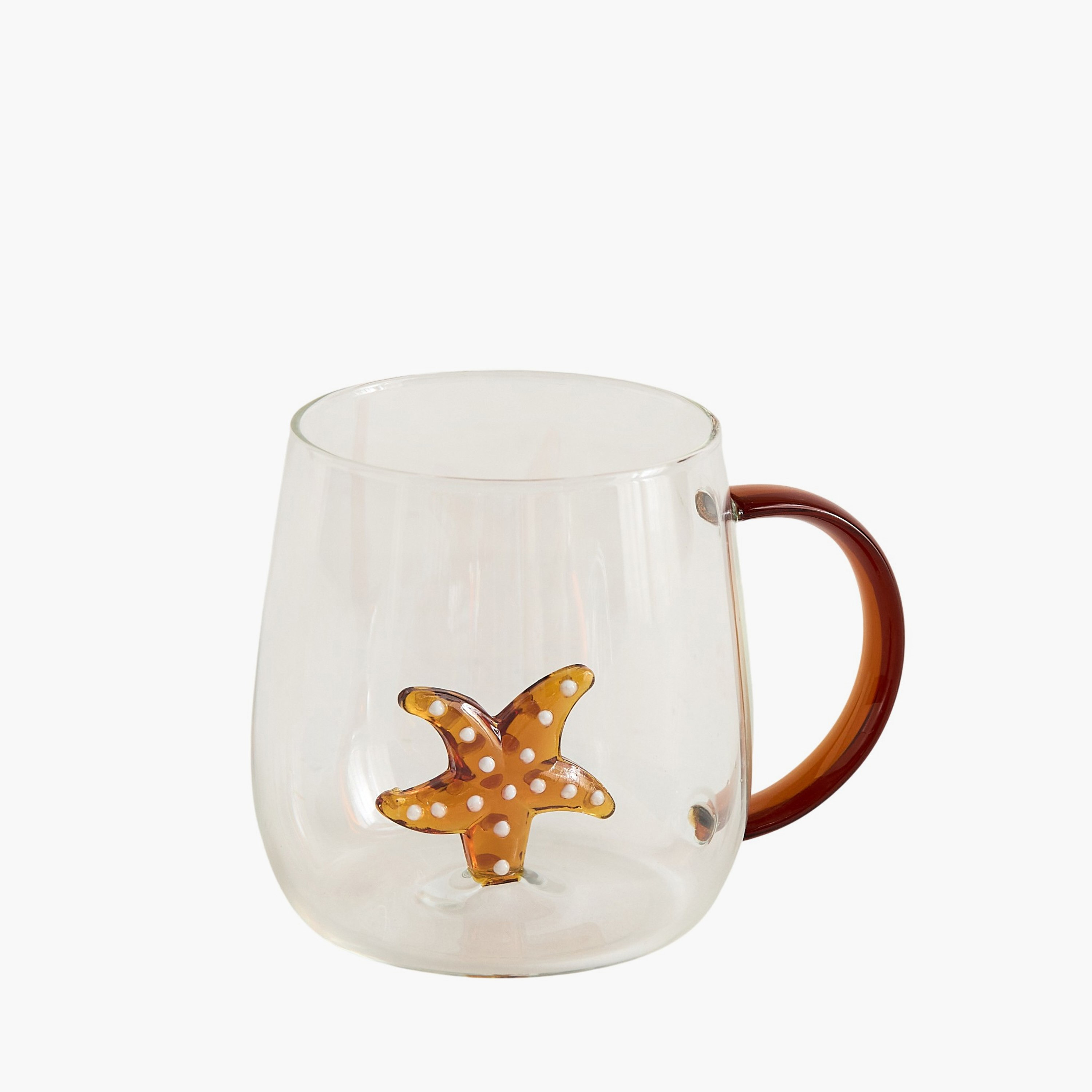 Zen Borosilicate Glass 3D Star Fish Design Coffee Cup with Handle - 300 ml-hbxdecorandfurnishings-tabletop-glassware-image-8