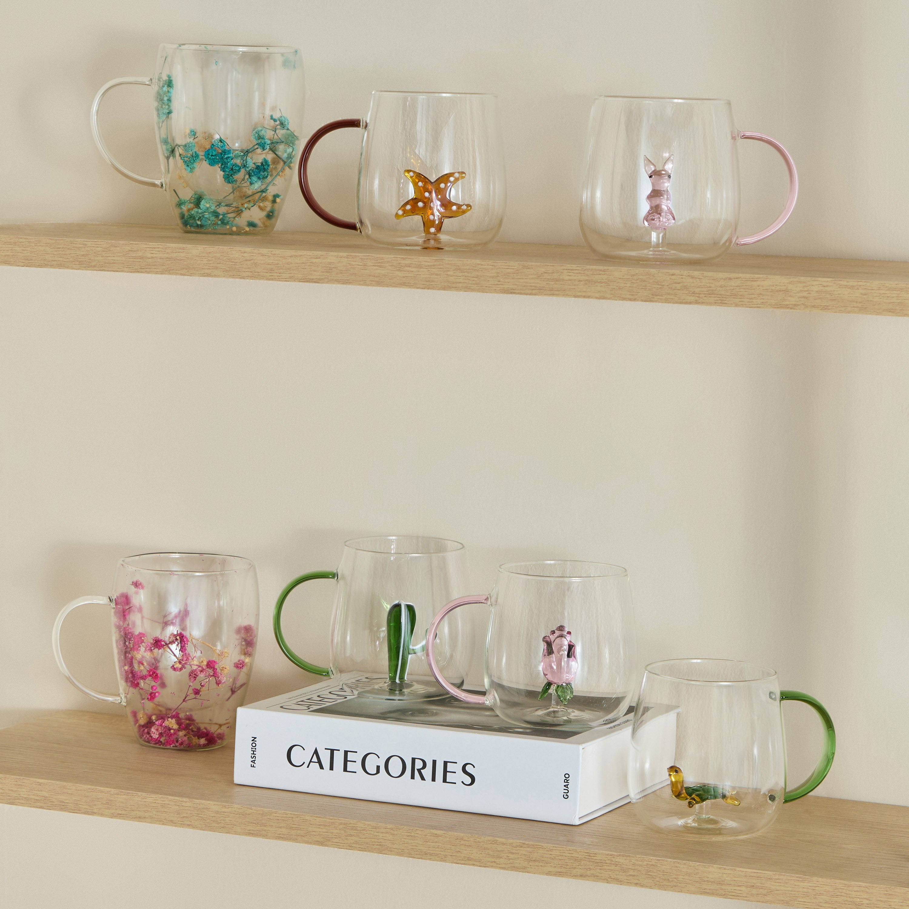 Zen Borosilicate Glass 3D Cactus Design Coffee Cup with Handle - 300 ml-hbxdecorandfurnishings-tabletop-glassware-image-7